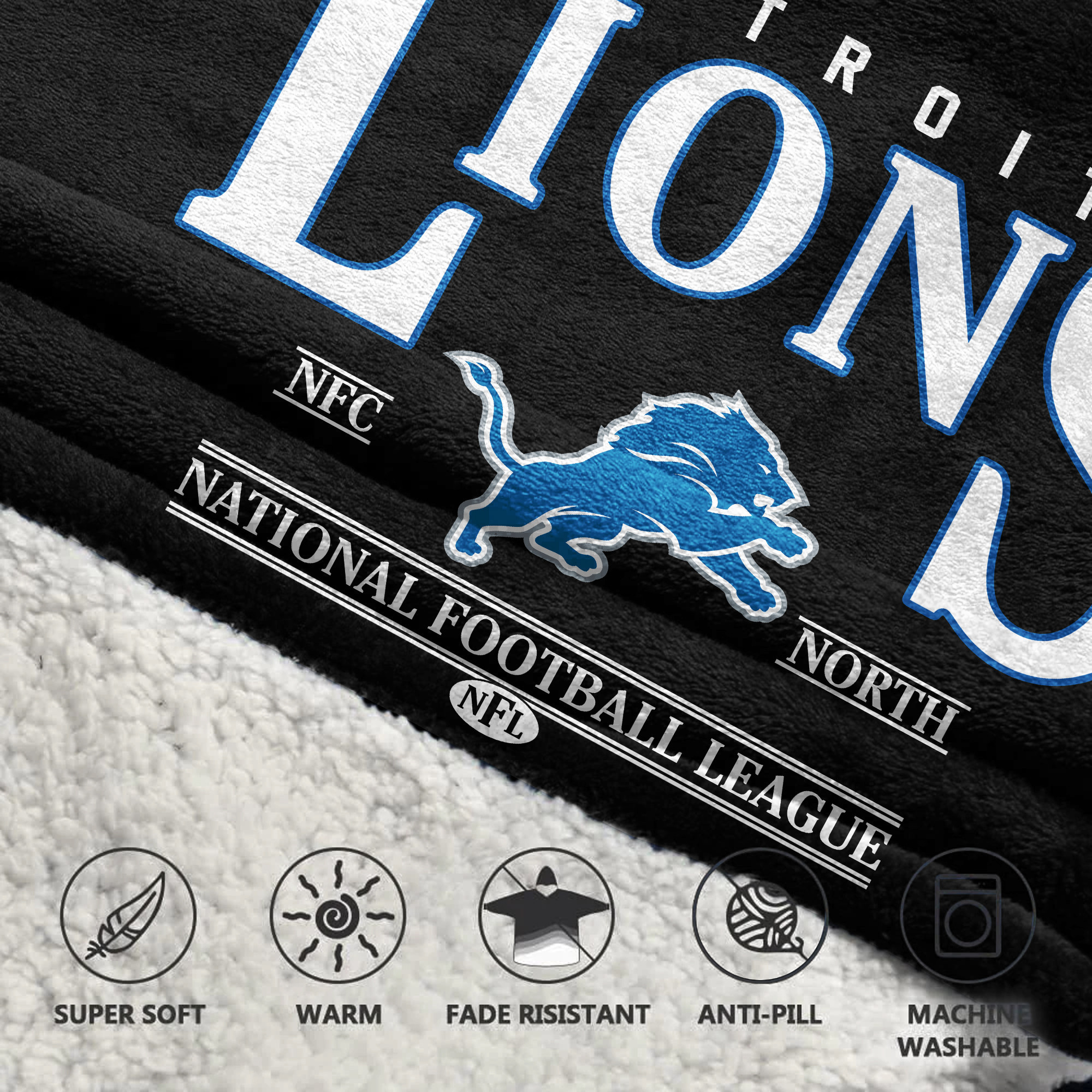 Adult 14 Detroit Lions Football Unisex Blanket Hoodie