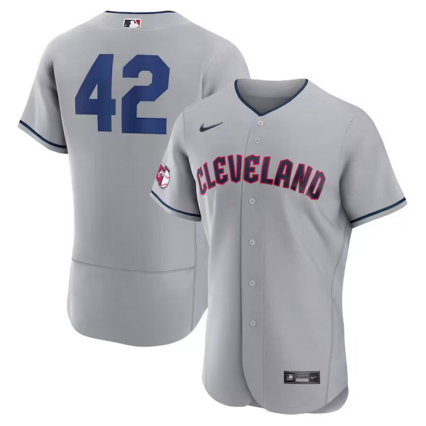 Men's Cleveland Guardians #42  2023 Jackie Robinson Day Gray Flex Base Jersey