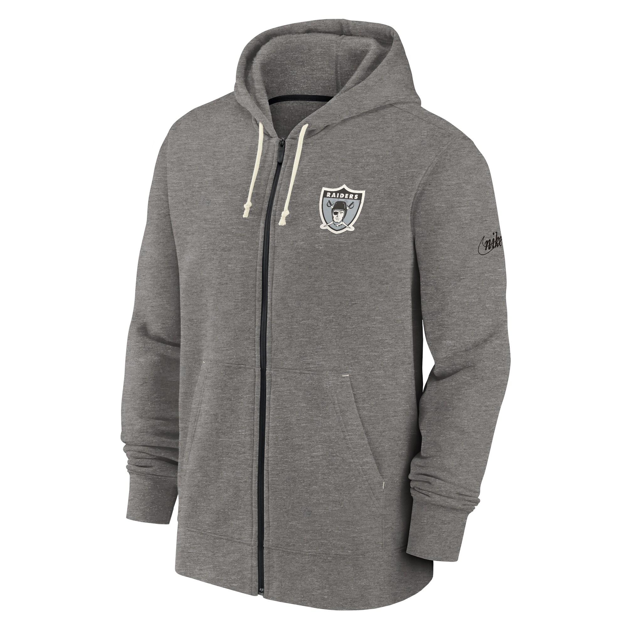 Las Vegas Raiders Historic Lifestyle Full-Zip Hoodie - Heather Gray