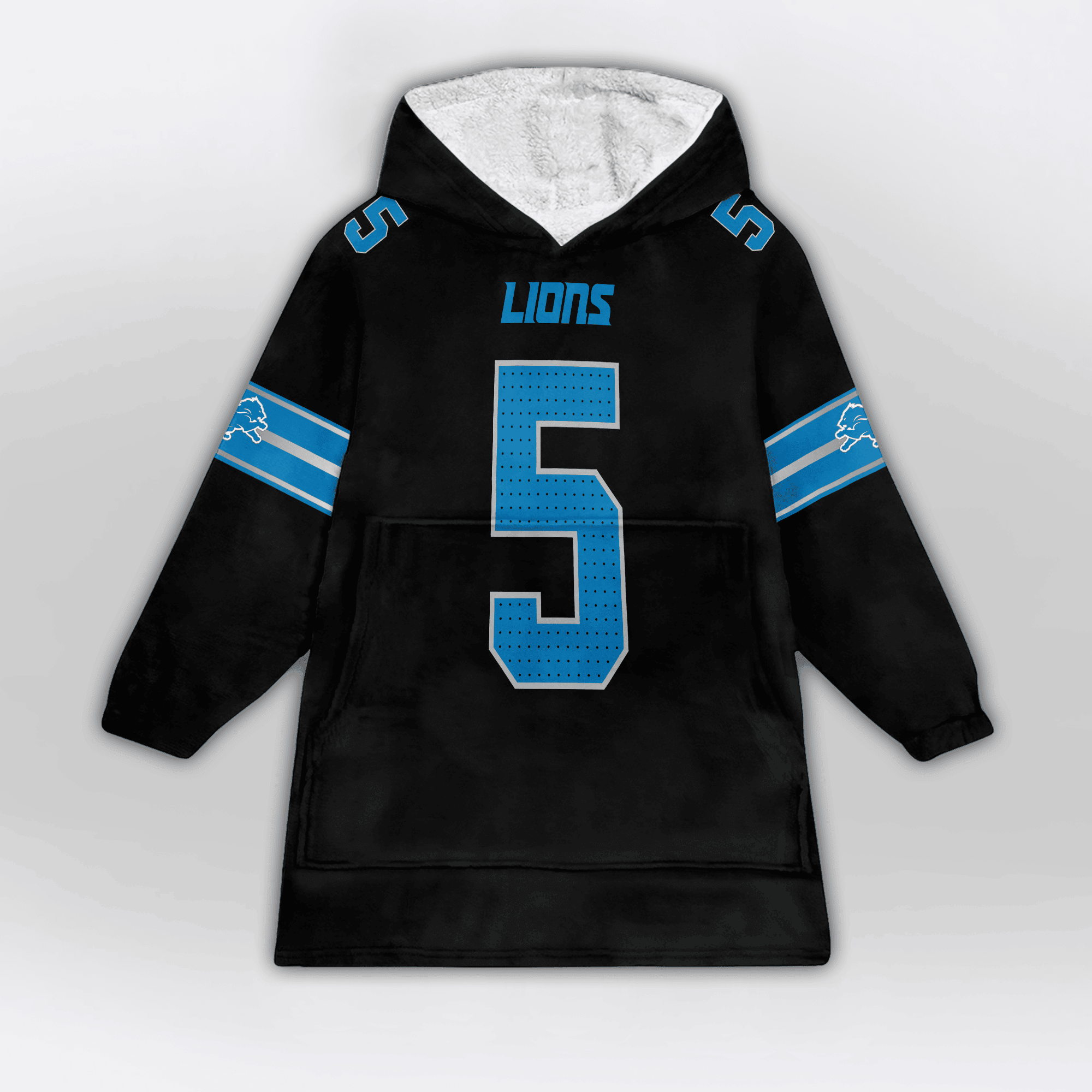 Kid 5 Detroit Football Unisex Blanket Hoodie