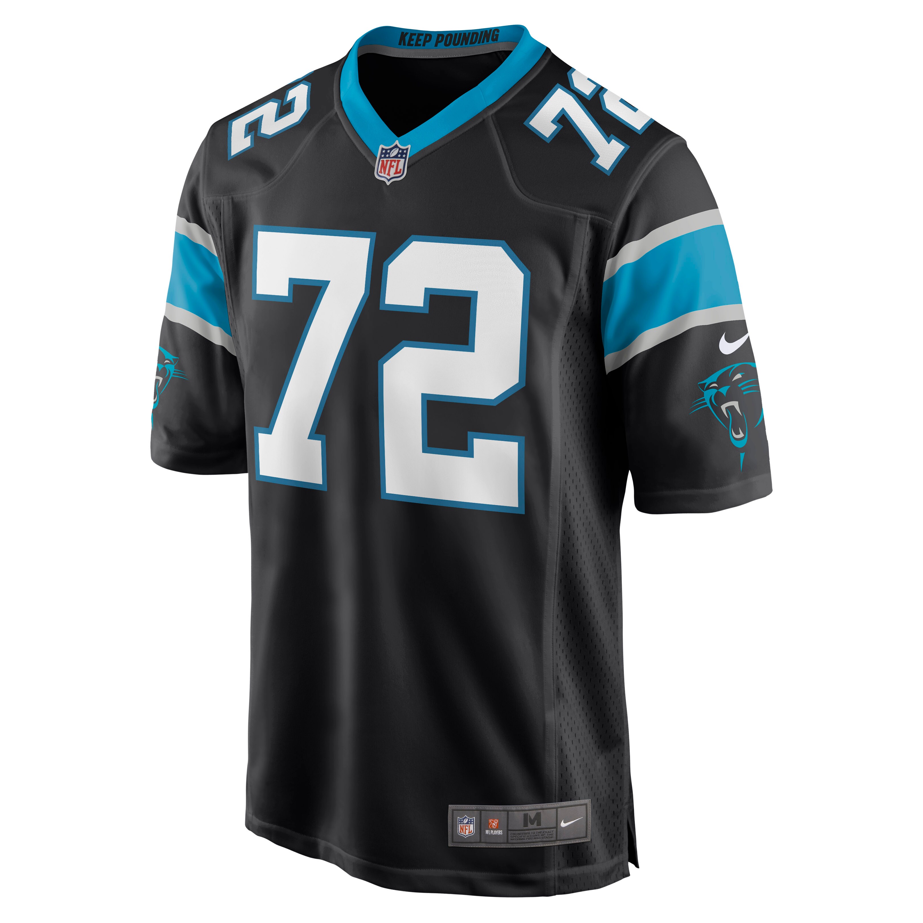 Taylor Moton Carolina Panthers  Game Jersey - Black