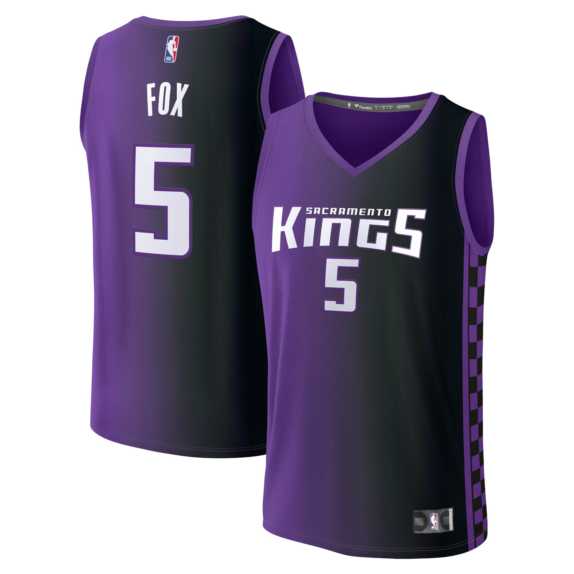 Men's Sacramento Kings De'Aaron Fox  Purple 2023/24 Fast Break Replica Jersey - Statement Edition