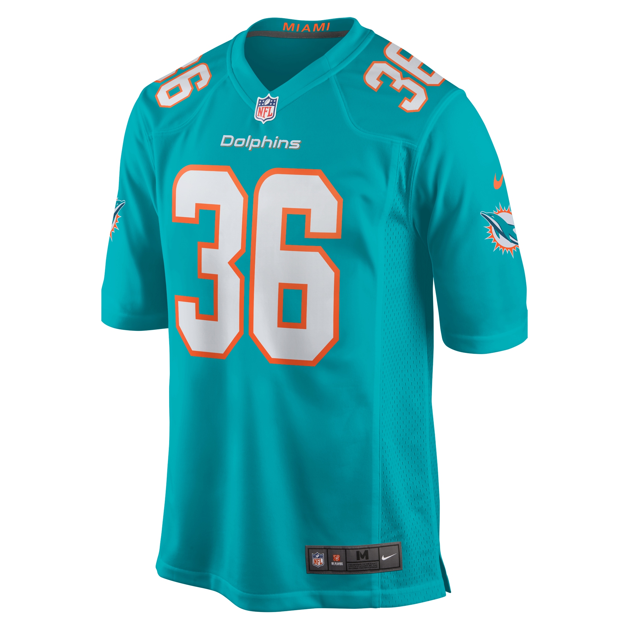 Jamal Perry Miami Dolphins Home Game Player Jersey - Aqua