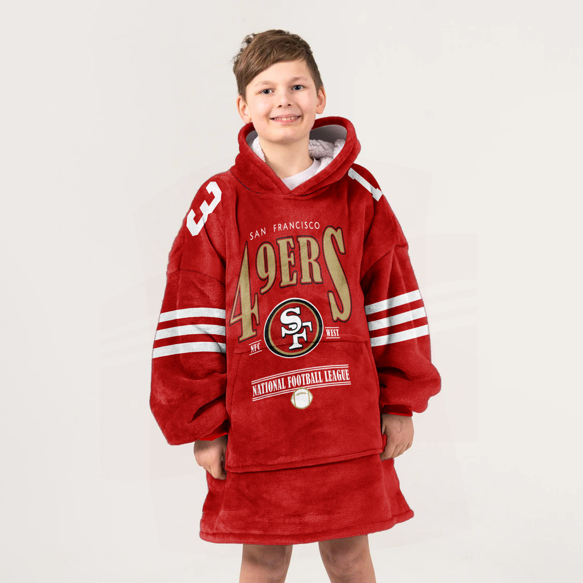 Adult 13 San Francisco 49ers Football Unisex Blanket Hoodie