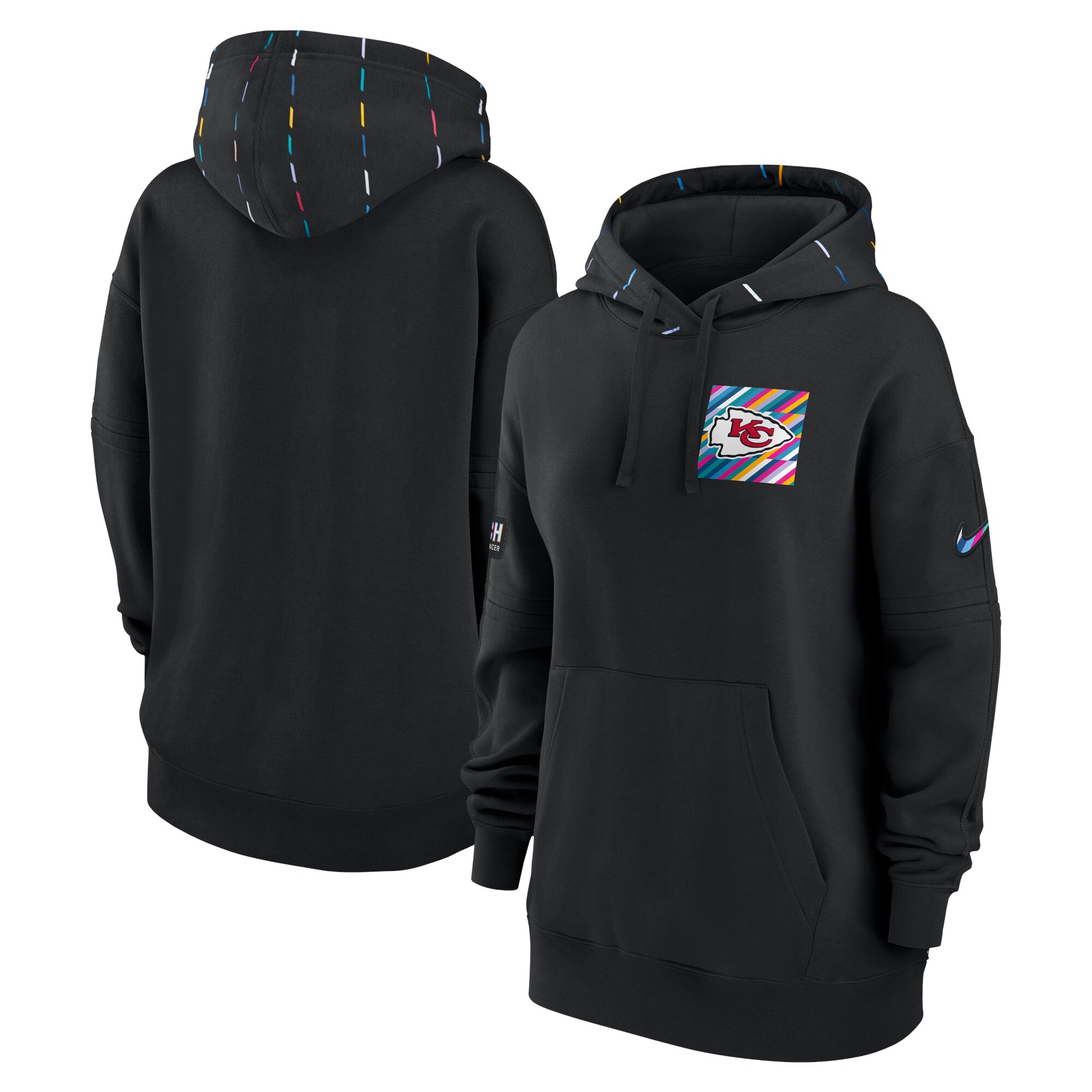 Kansas City Chiefs  Women's 2023  Crucial Catch Club Pullover Hoodie - Black