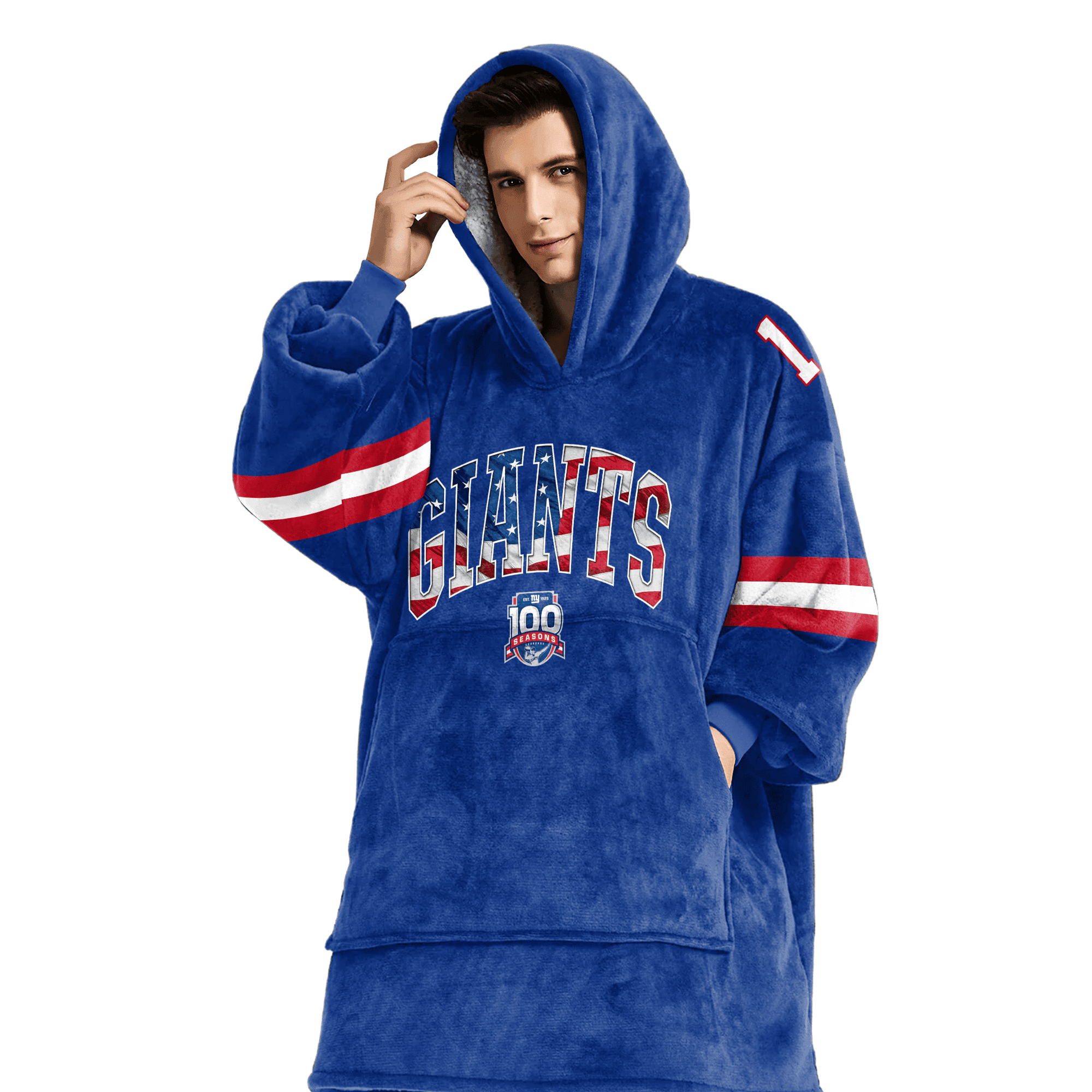 Adult MN 1 New York G Football Unisex Blanket Hoodie