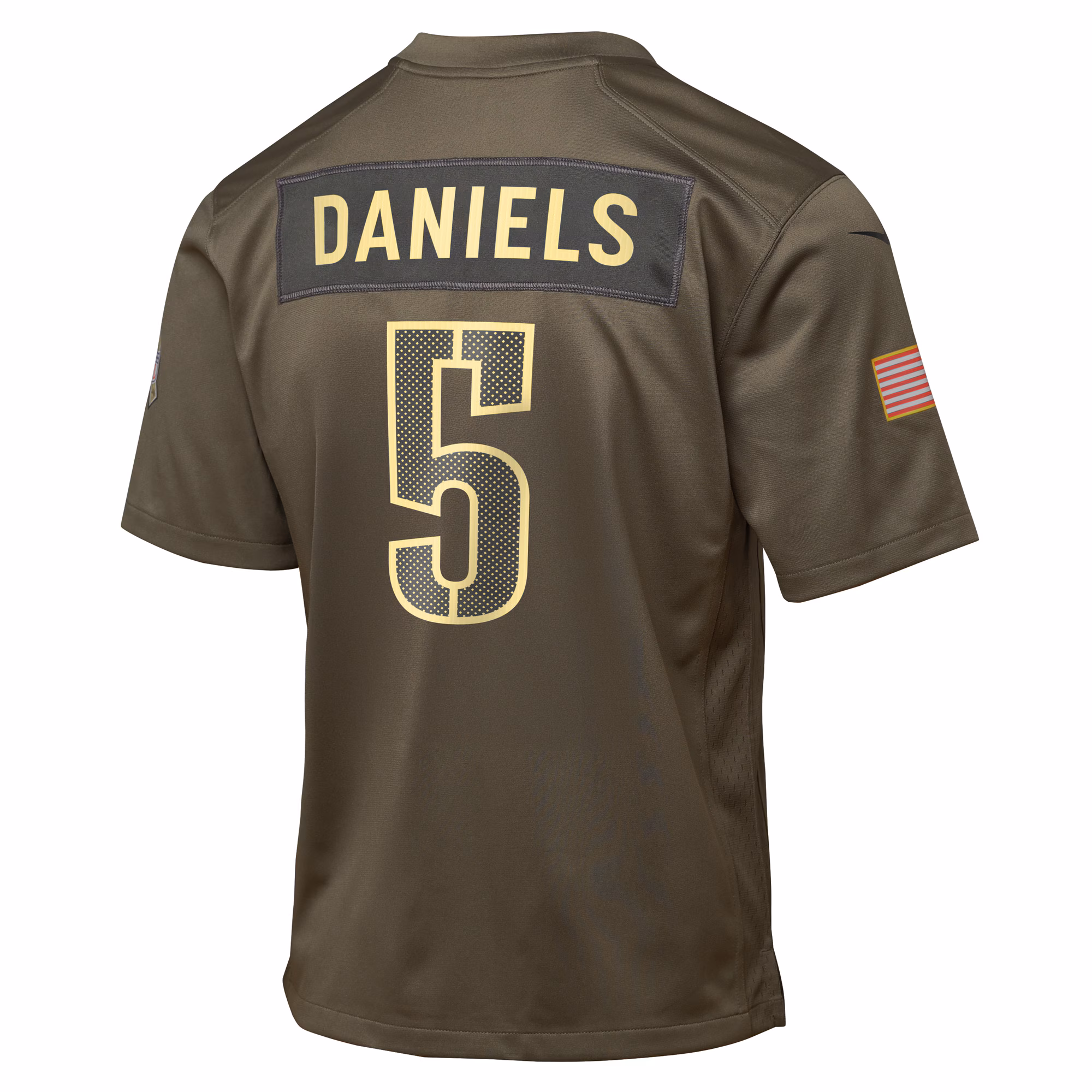 Youth Washington Commanders Jayden Daniels Olive 2025 Salute to Service Game Jersey