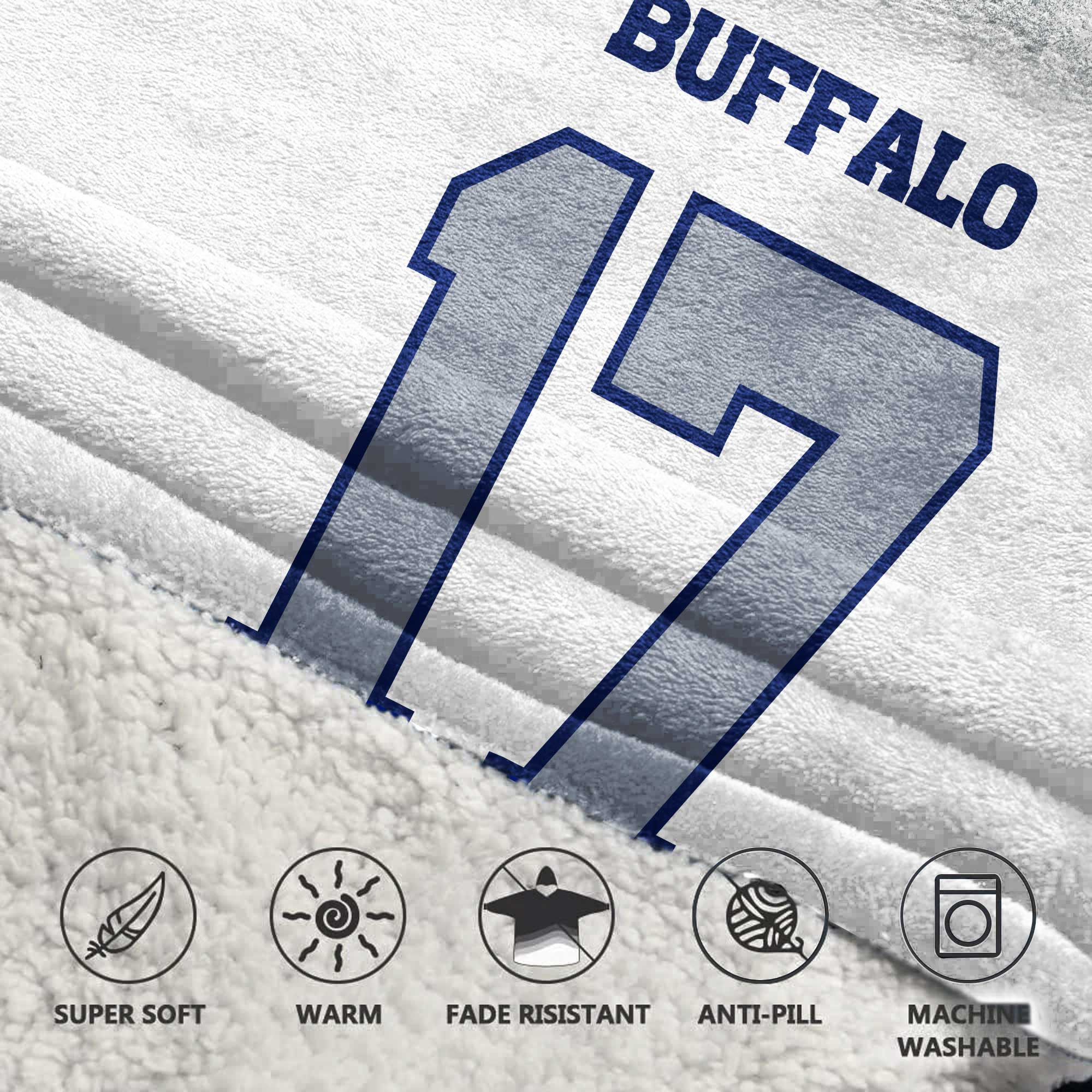 Adult J.A 17 Buffalo Football Unisex Blanket Hoodie