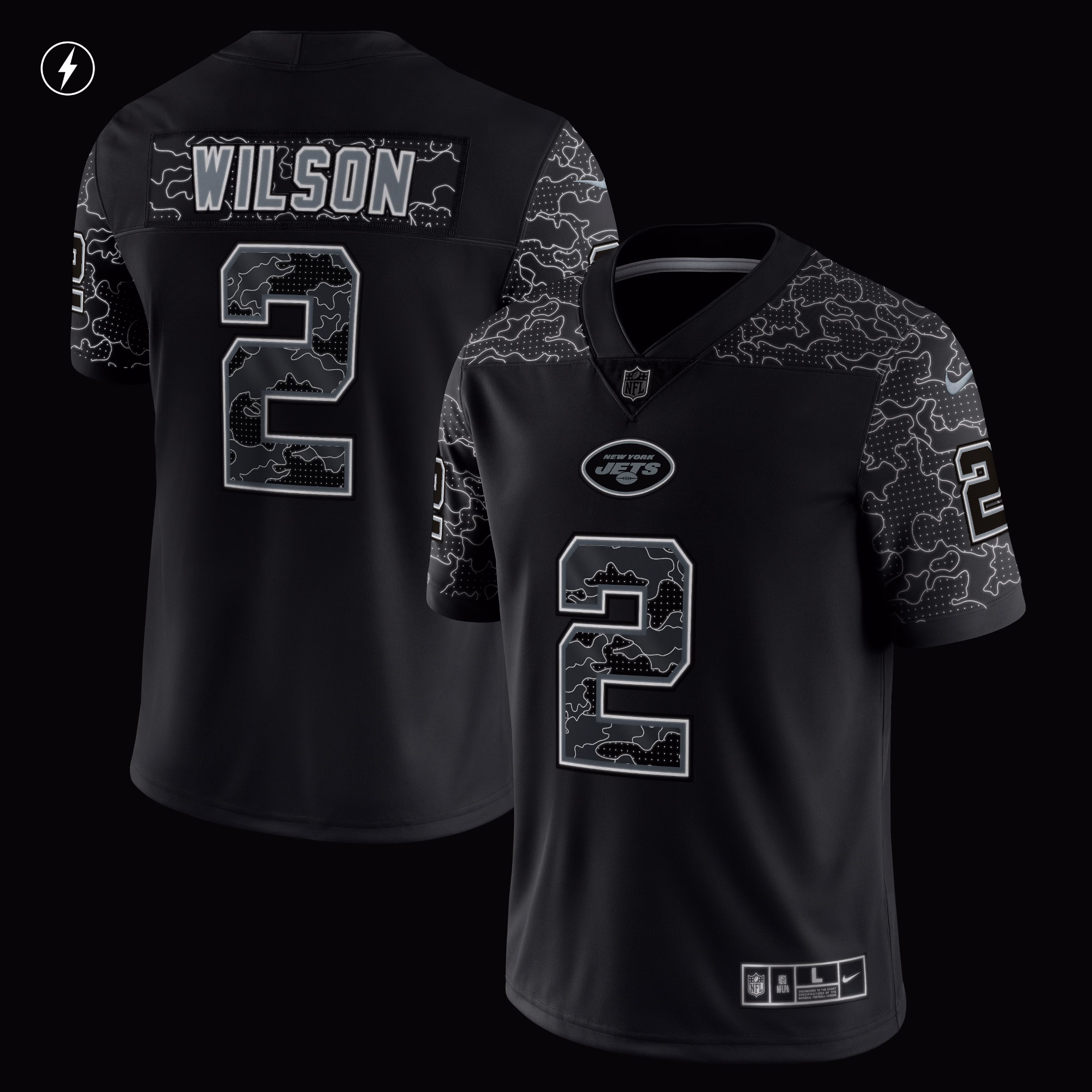Zach Wilson New York Jets RFLCTV Limited Jersey - Black