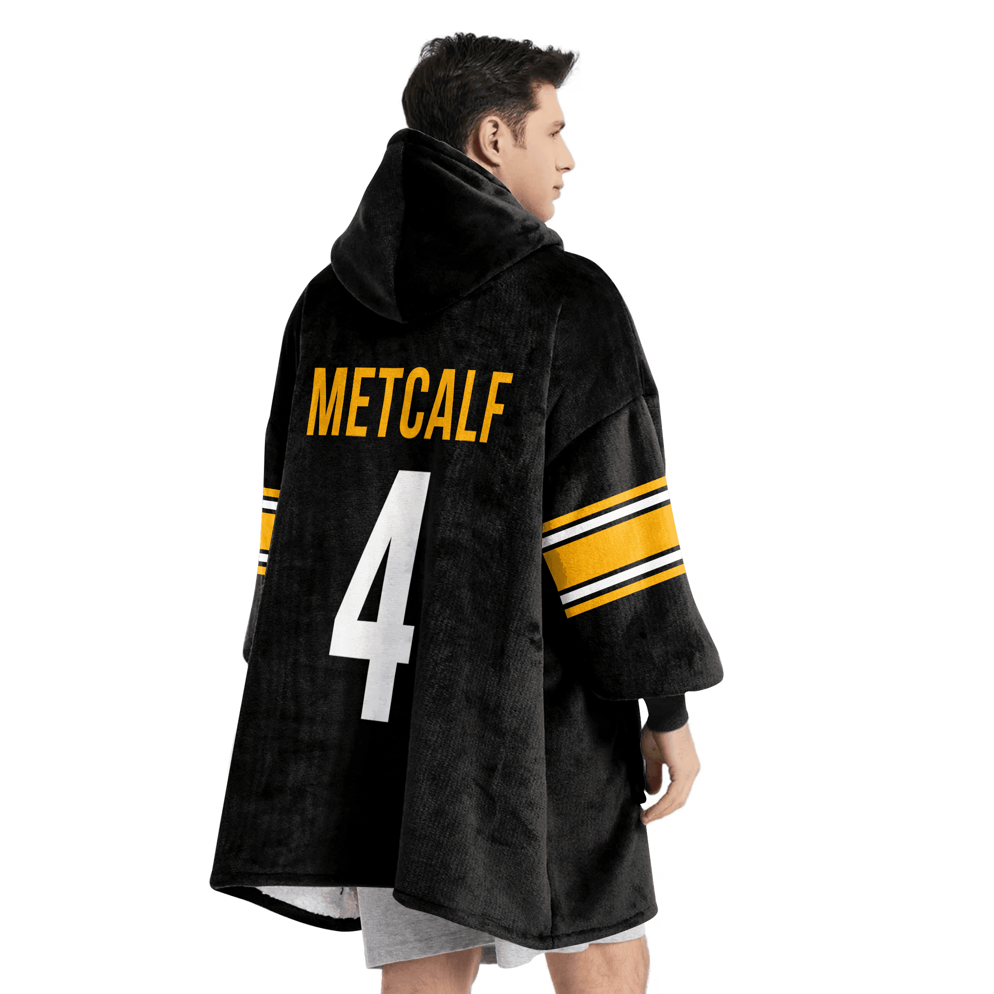 Adult 4 Pittsburgh Football Unisex Blanket Hoodie