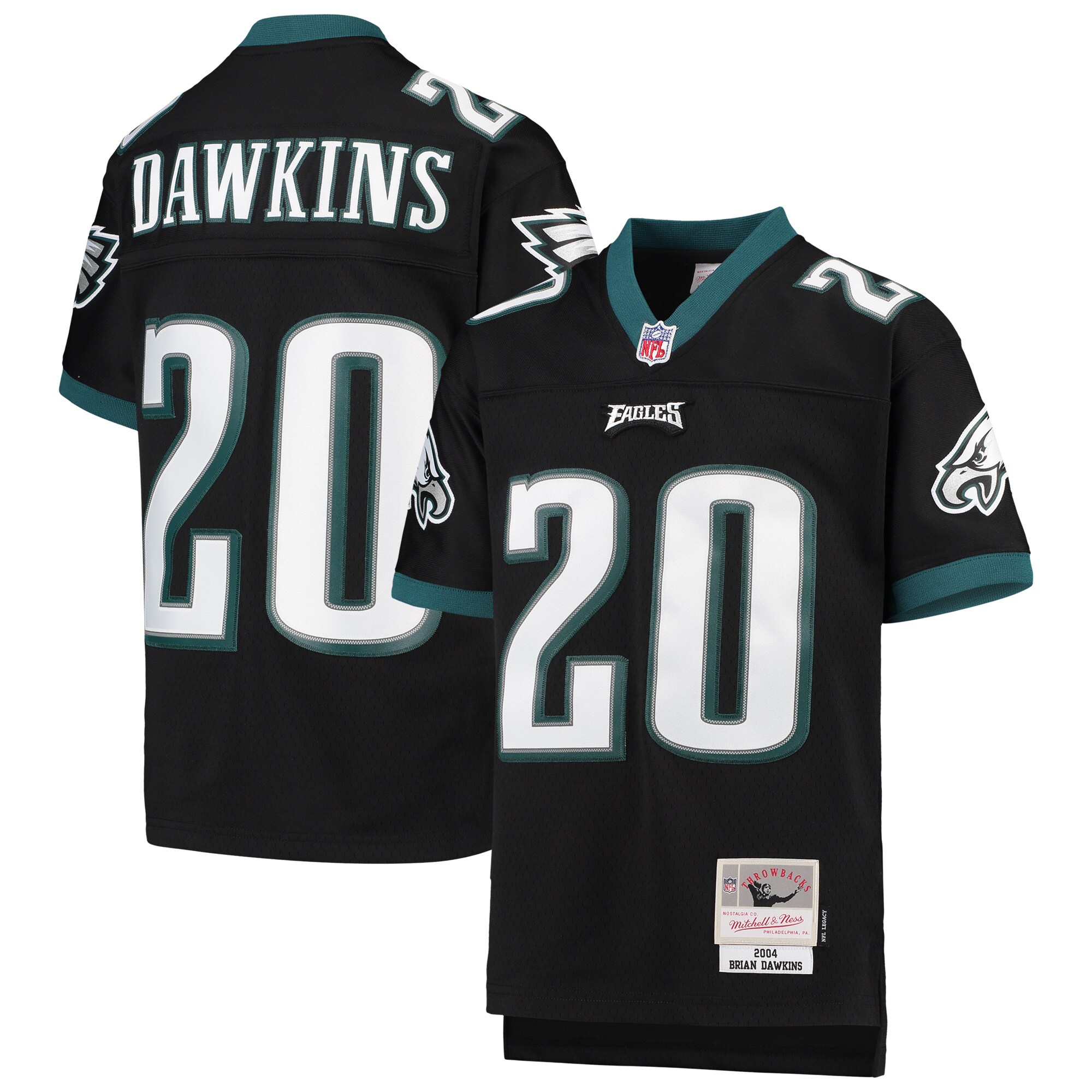 Brian Dawkins Philadelphia Eagles #20 Youth 2004 Legacy Retired Player Jersey - Black