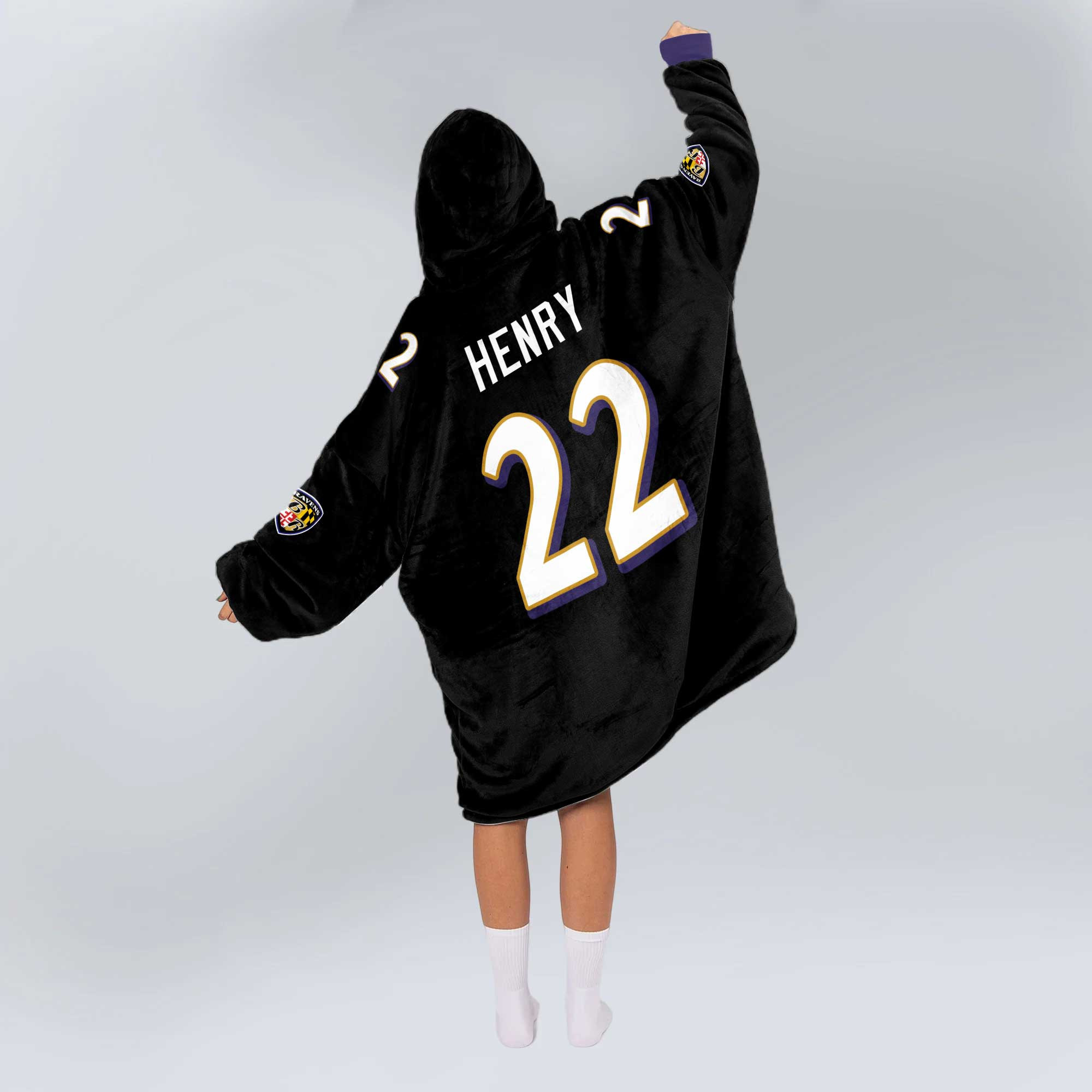 Adult 22 Baltimore Football Unisex Blanket Hoodie