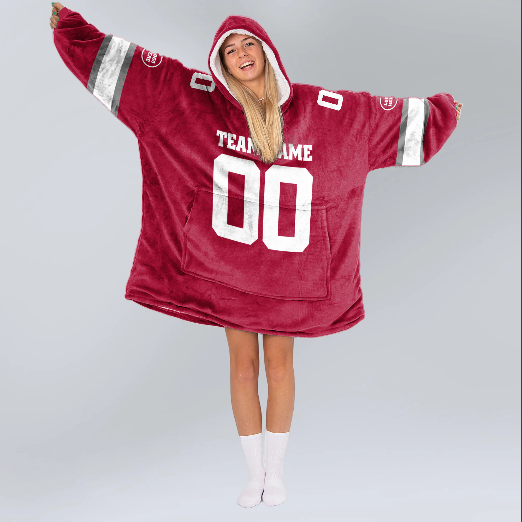 Adult Custom Blanket Hoodie Alabama Inspired Color