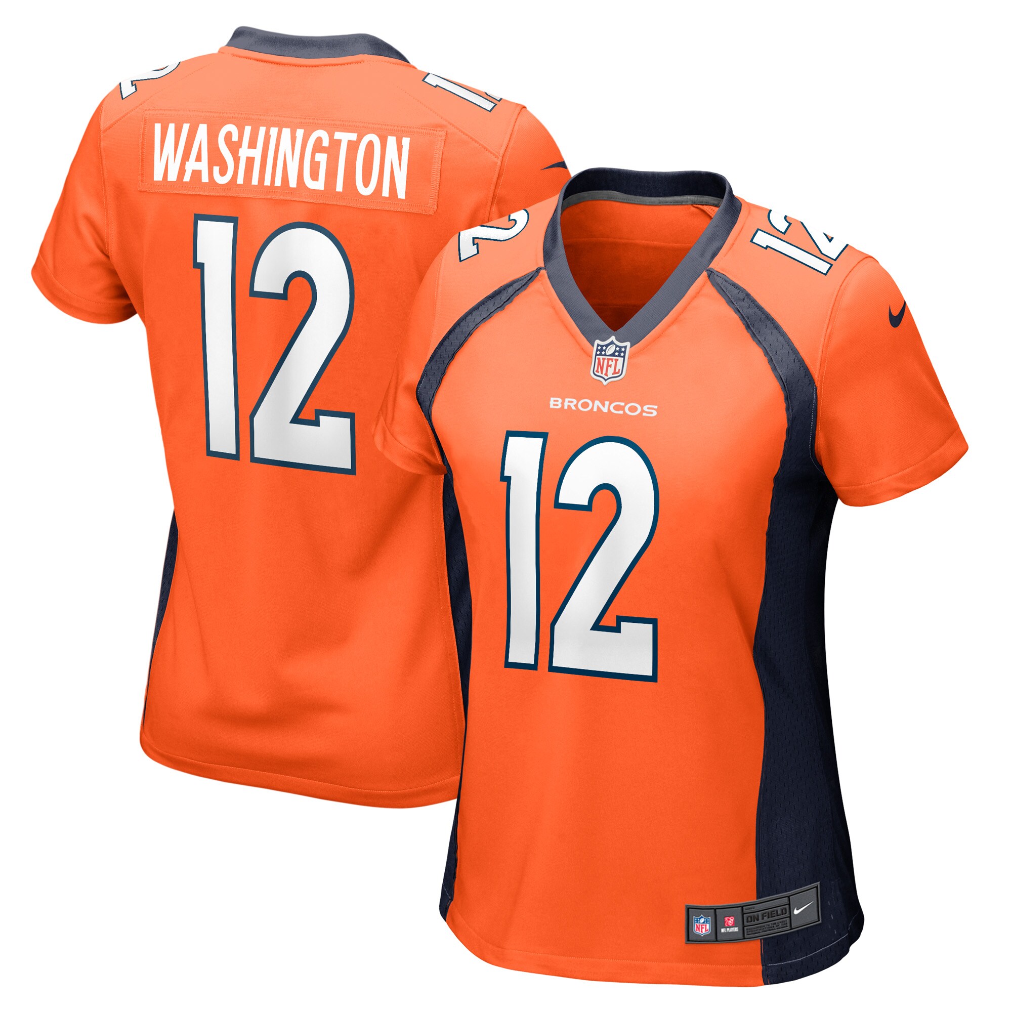 Montrell Washington Denver Broncos  Women's Game Player Jersey - Orange