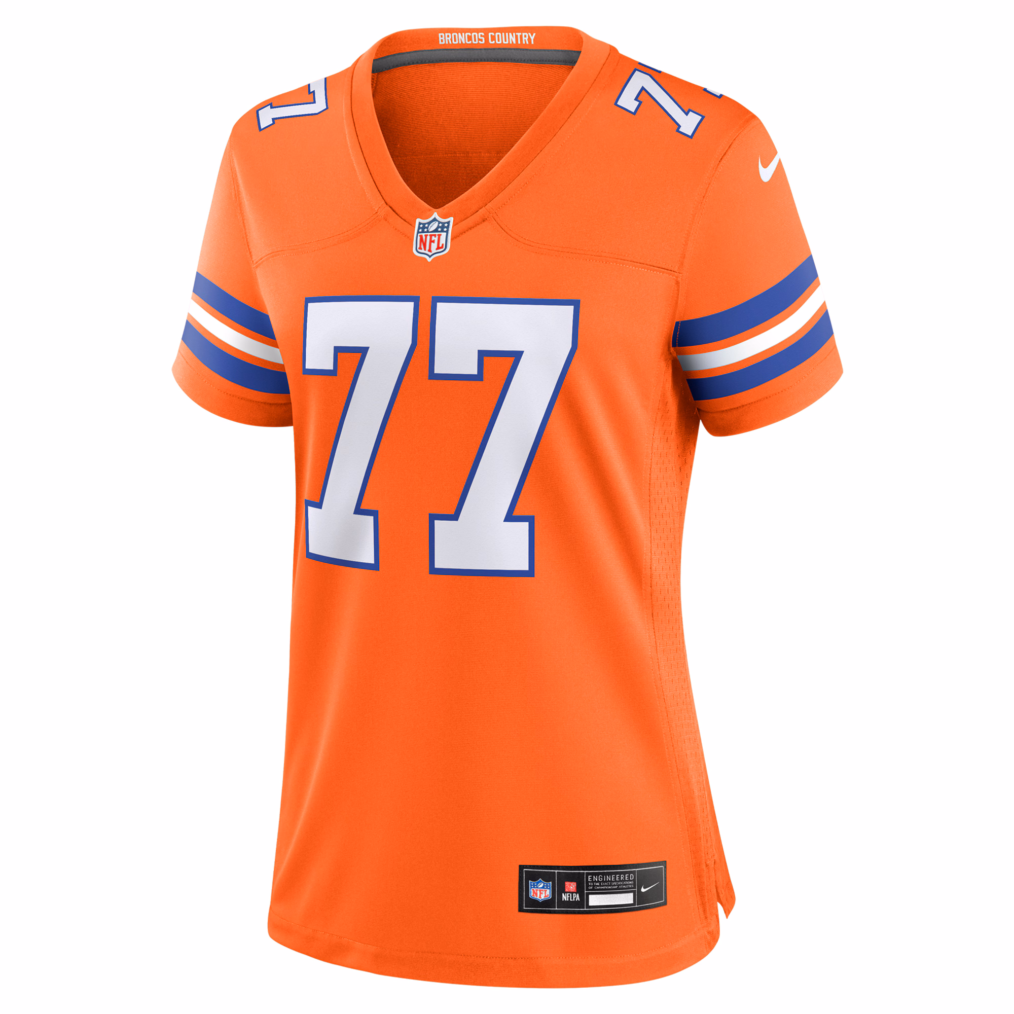 Quinn Meinerz Denver Broncos Women's Mile High Collection 1977 Throwback Player Game Jersey - Orange