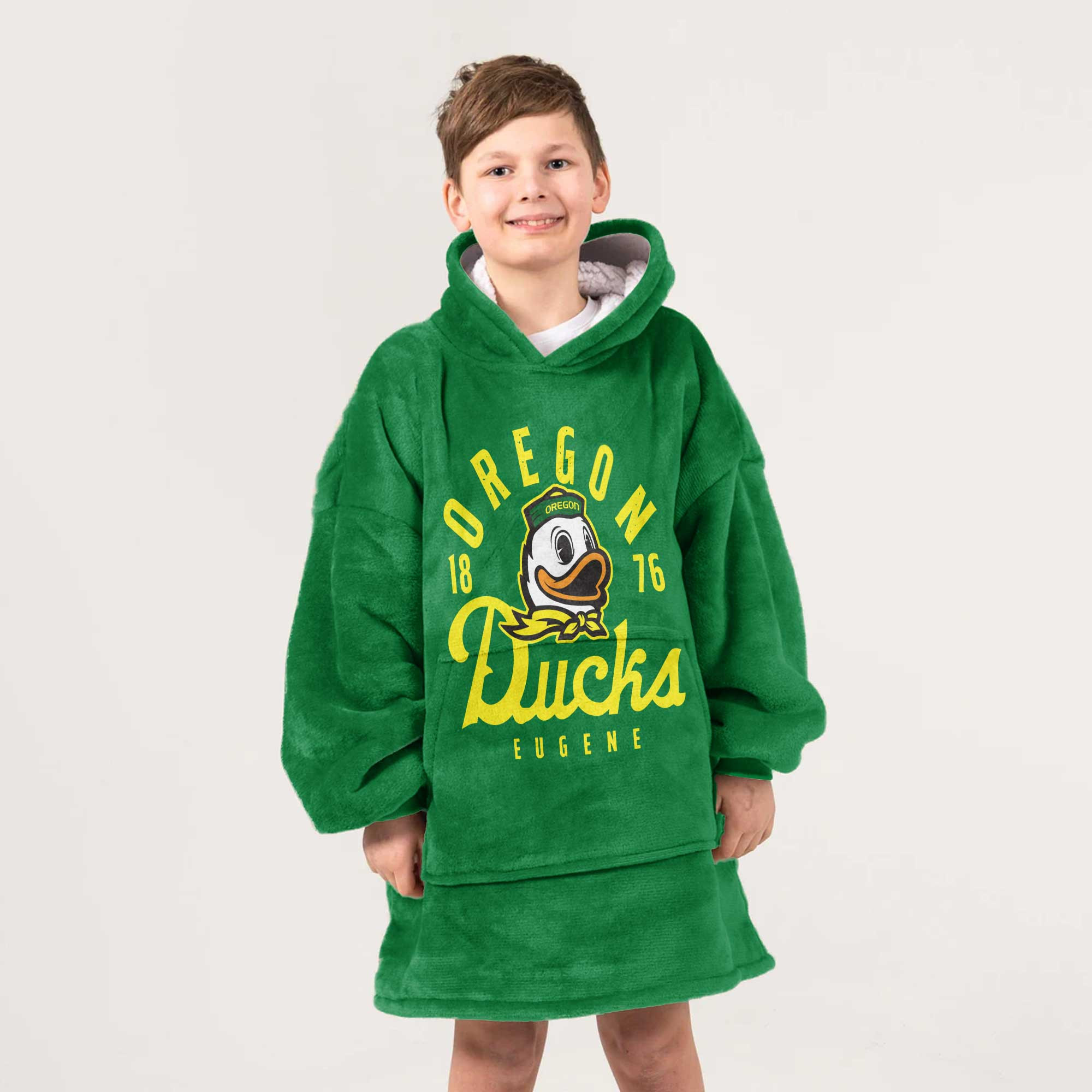 Kid Oregon Football Unisex Blanket Hoodie