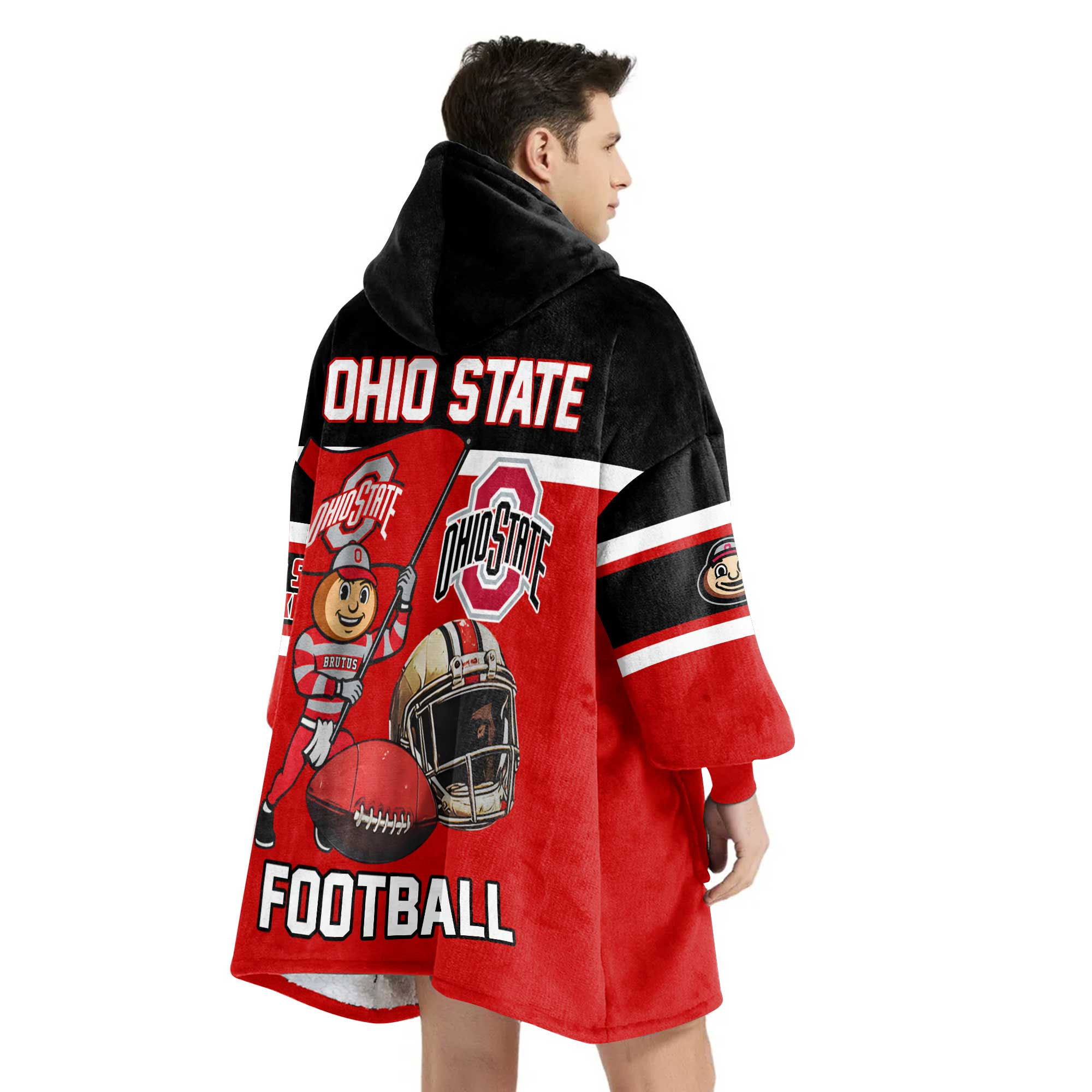 Adult Ohio State Football Unisex Blanket Hoodie