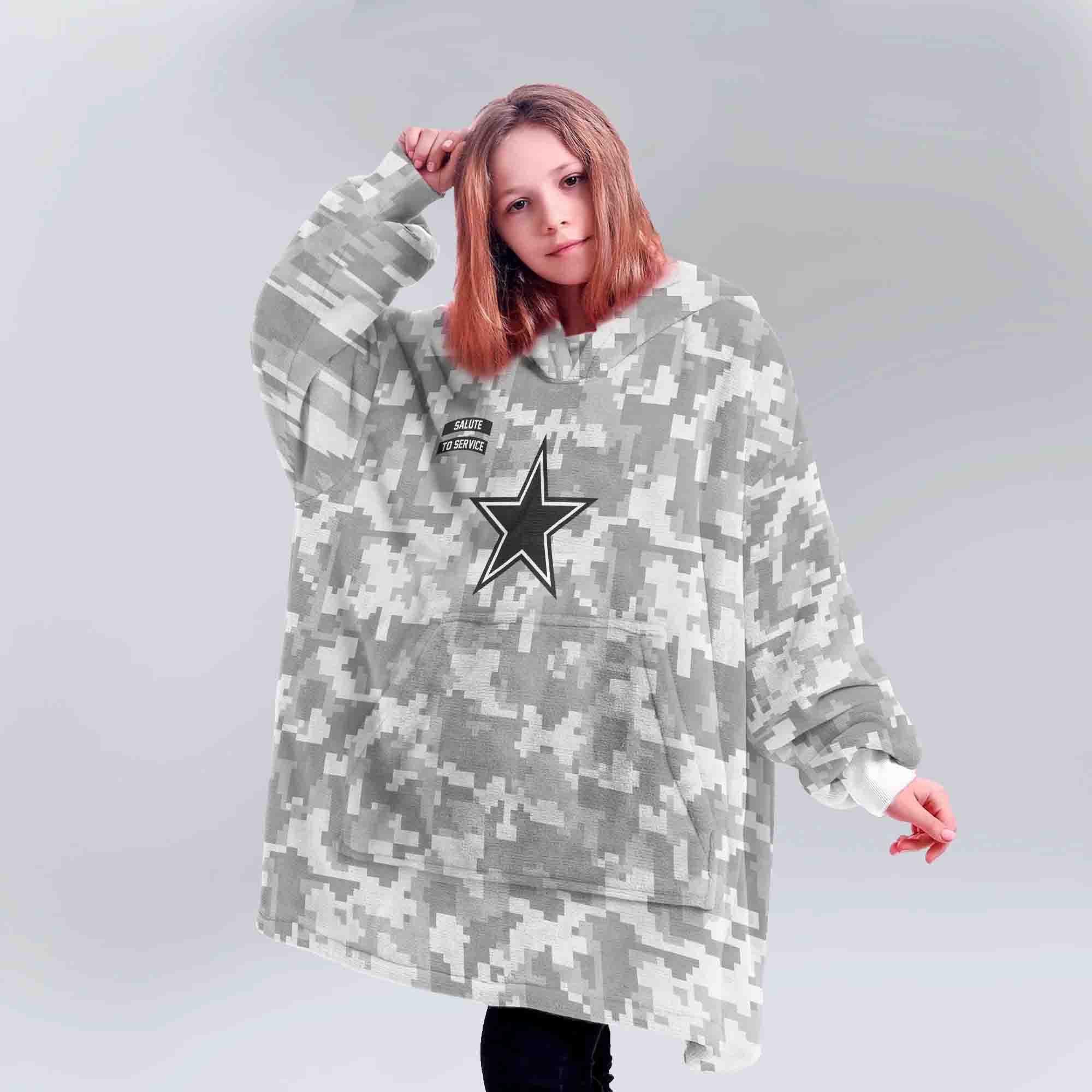 Adult Dallas Cowboys Unisex Camo Blanket Hoodie