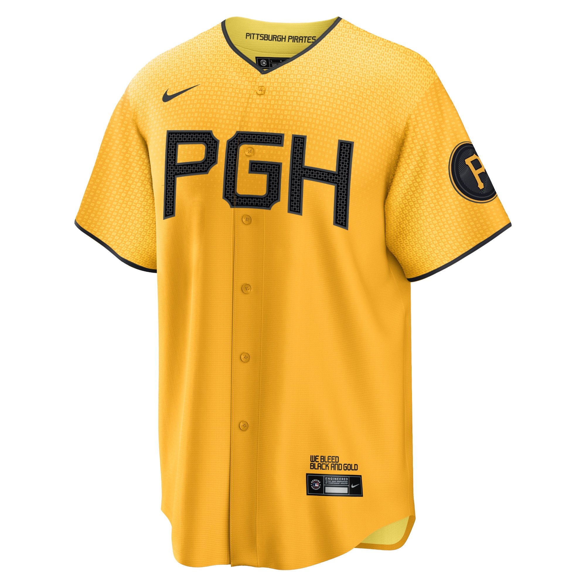 Men's Pittsburgh Pirates Bryan Reynolds  Gold City Connect Replica Player Jersey
