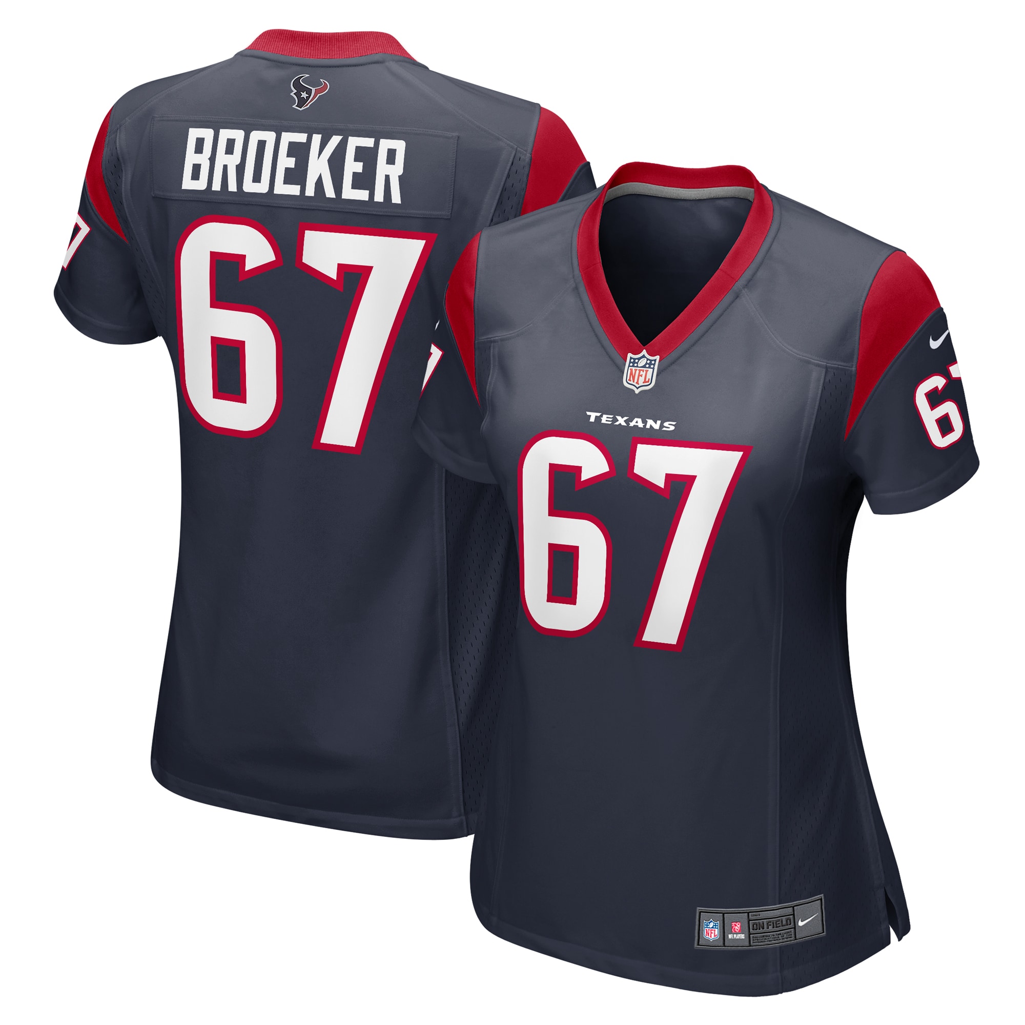 Nick Broeker Houston Texans Women's Team Game Jersey -  Navy