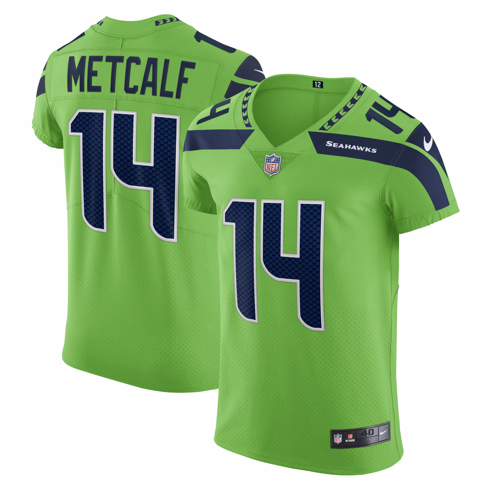 DK Metcalf Seattle Seahawks Alternate Vapor Elite Player Jersey - Neon Green