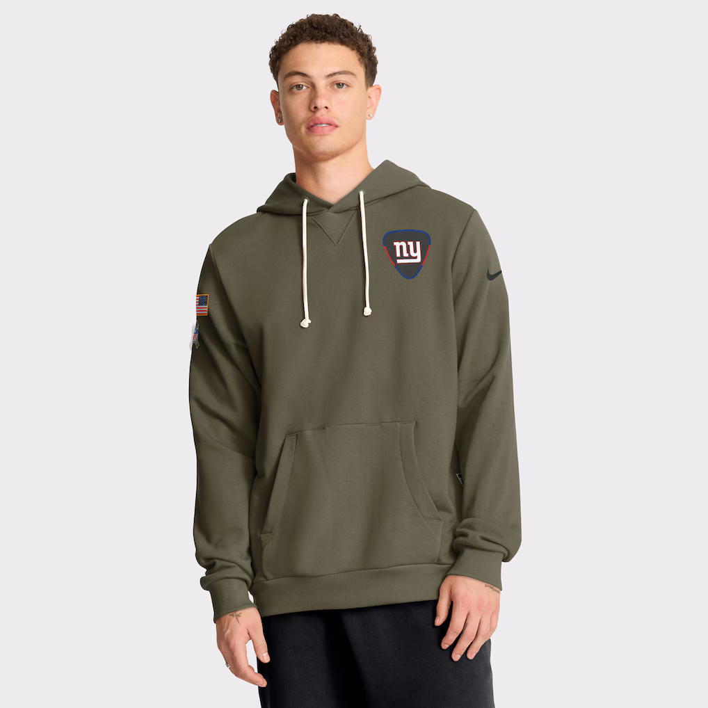 Men's New York Giants Olive 2025 Salute to Service Sideline Standard Issue Dri-FIT Hoodie