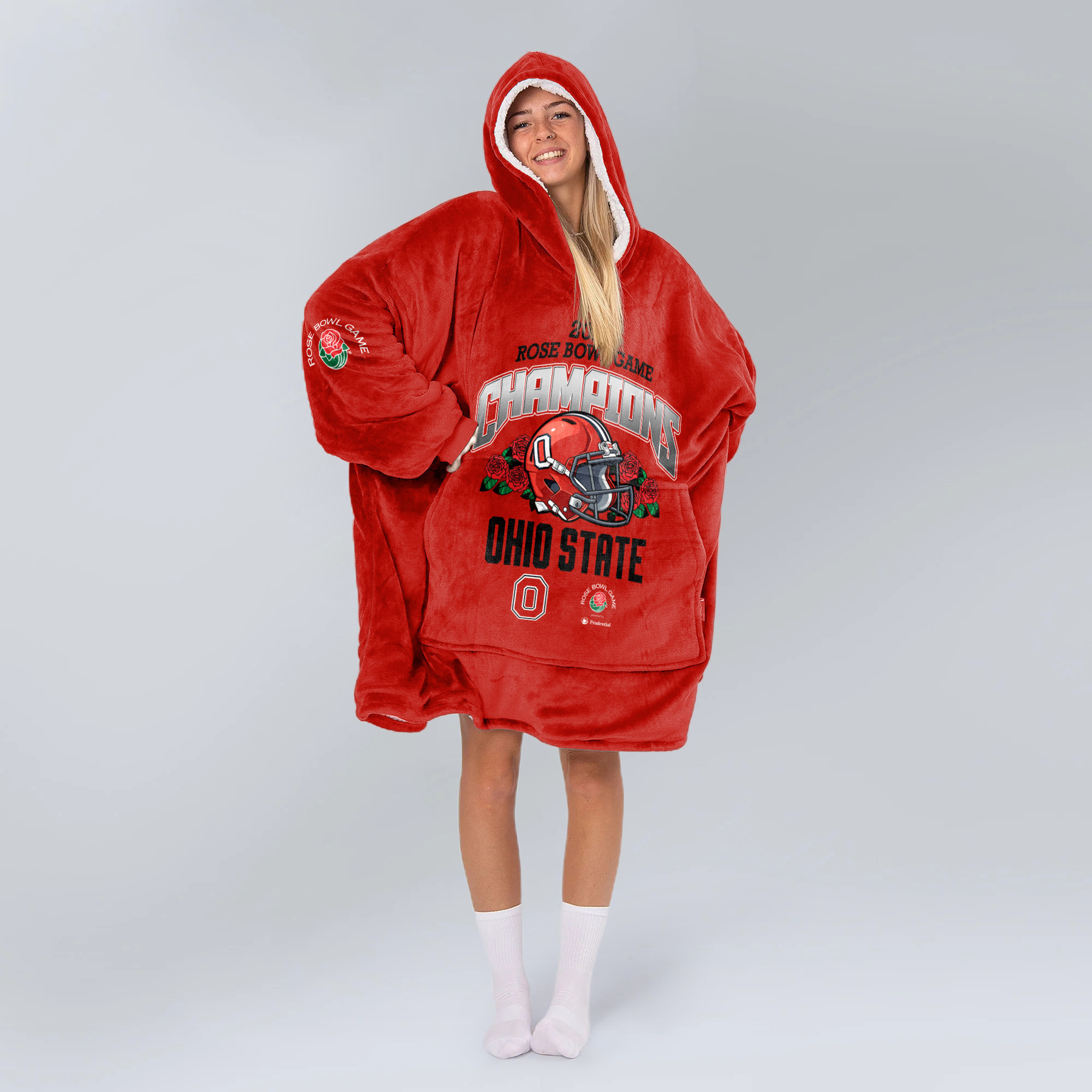 Adult Champions Ohio State Football Unisex Blanket Hoodie