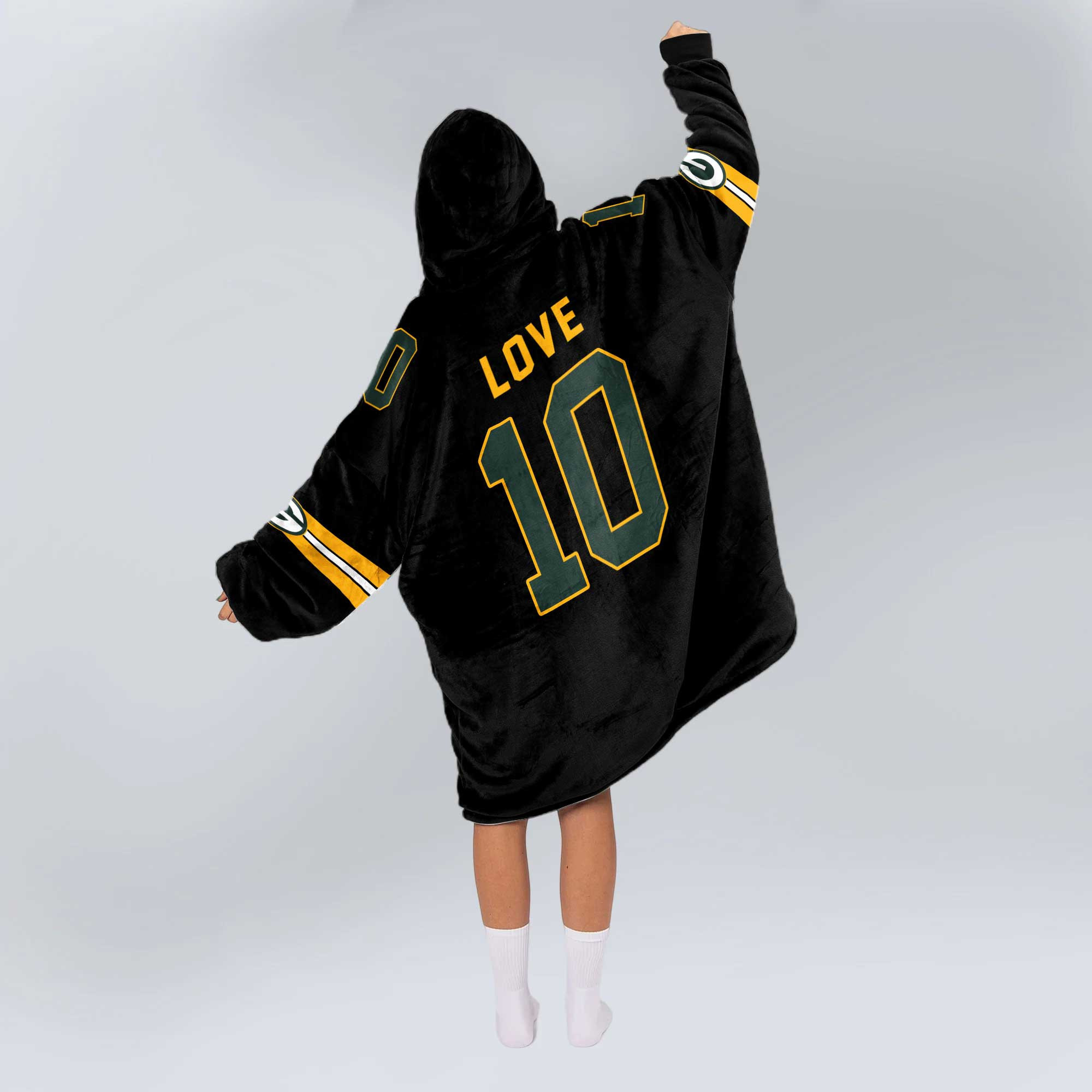 Adult 10 Green Bay Football Unisex Blanket Hoodie