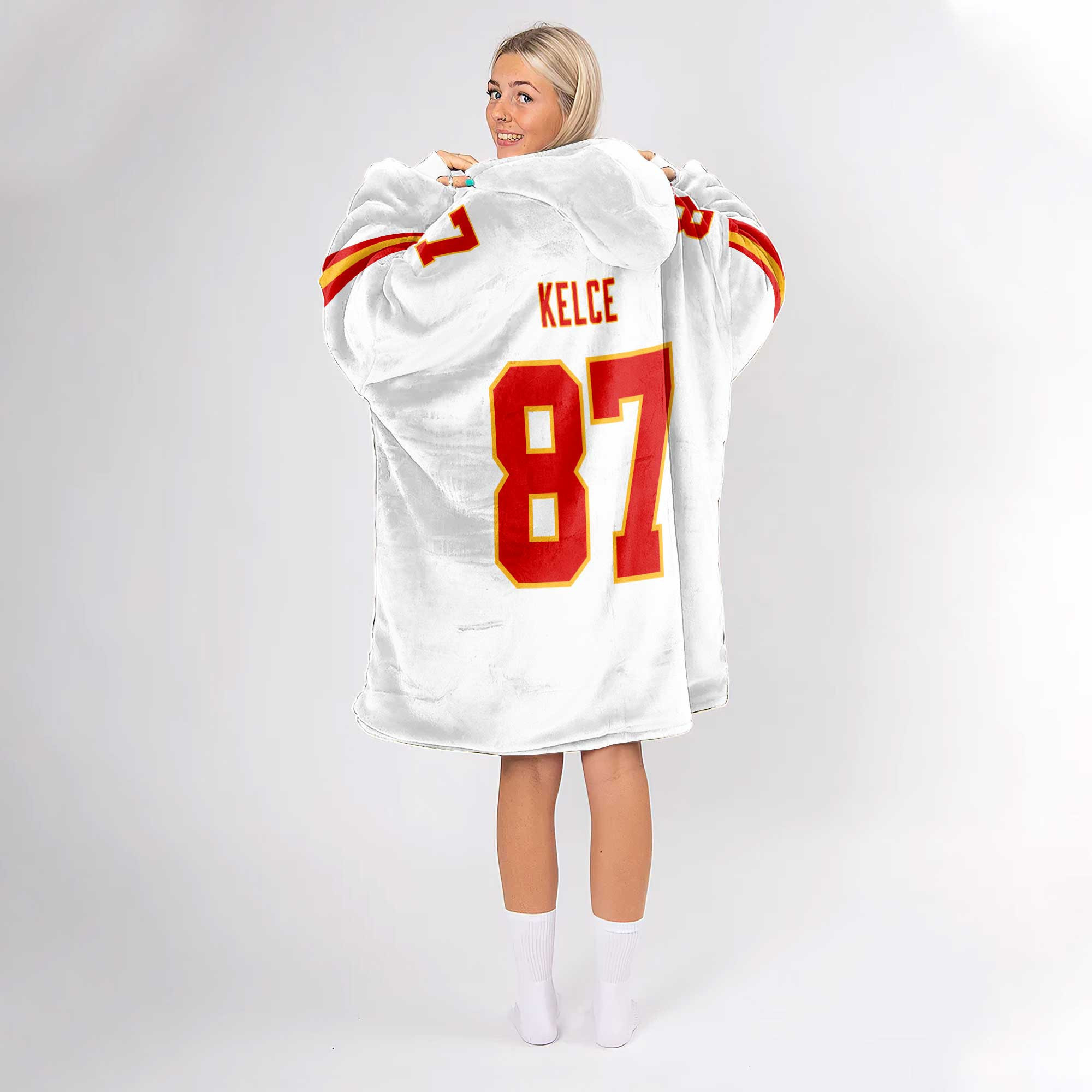 Adult T.K 87 Kansas City Football Unisex Blanket Hoodie
