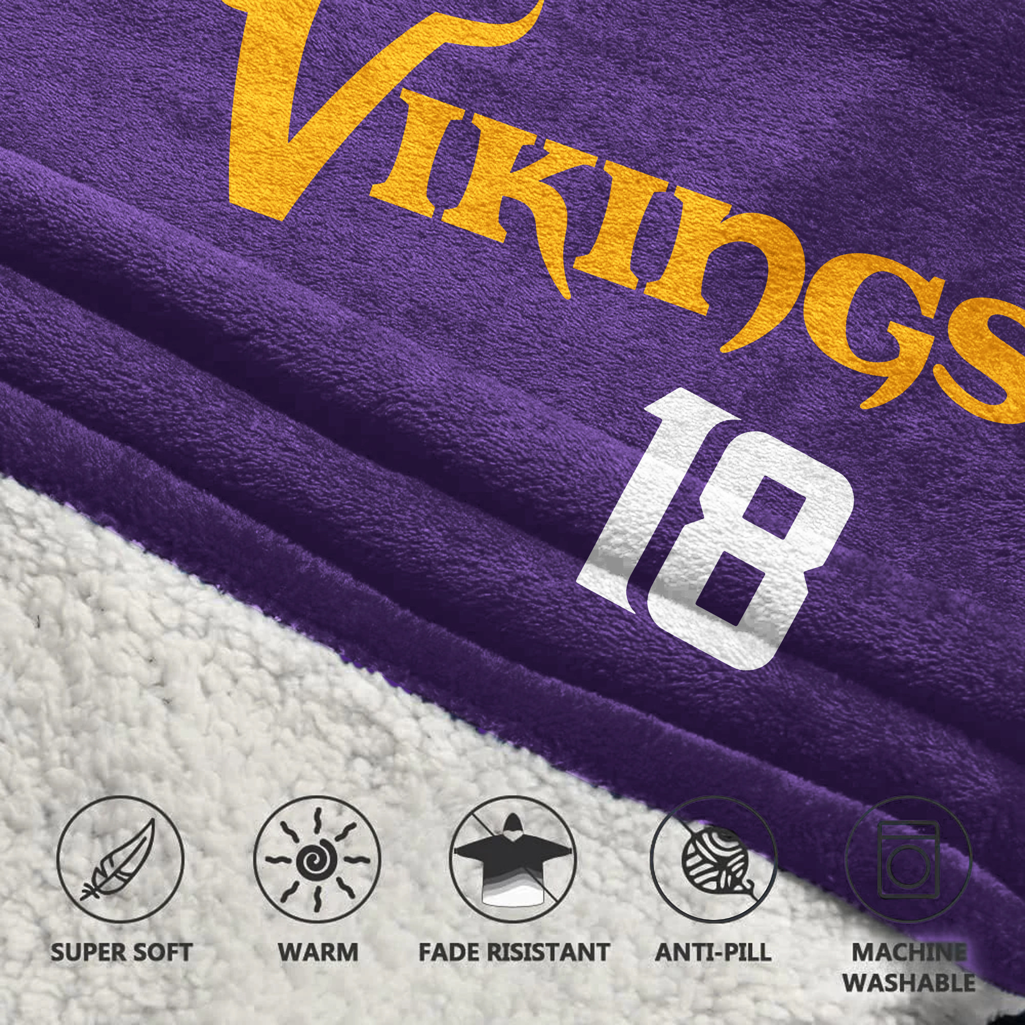 Adult JJ 18 Minnesota Football Unisex Blanket Hoodie