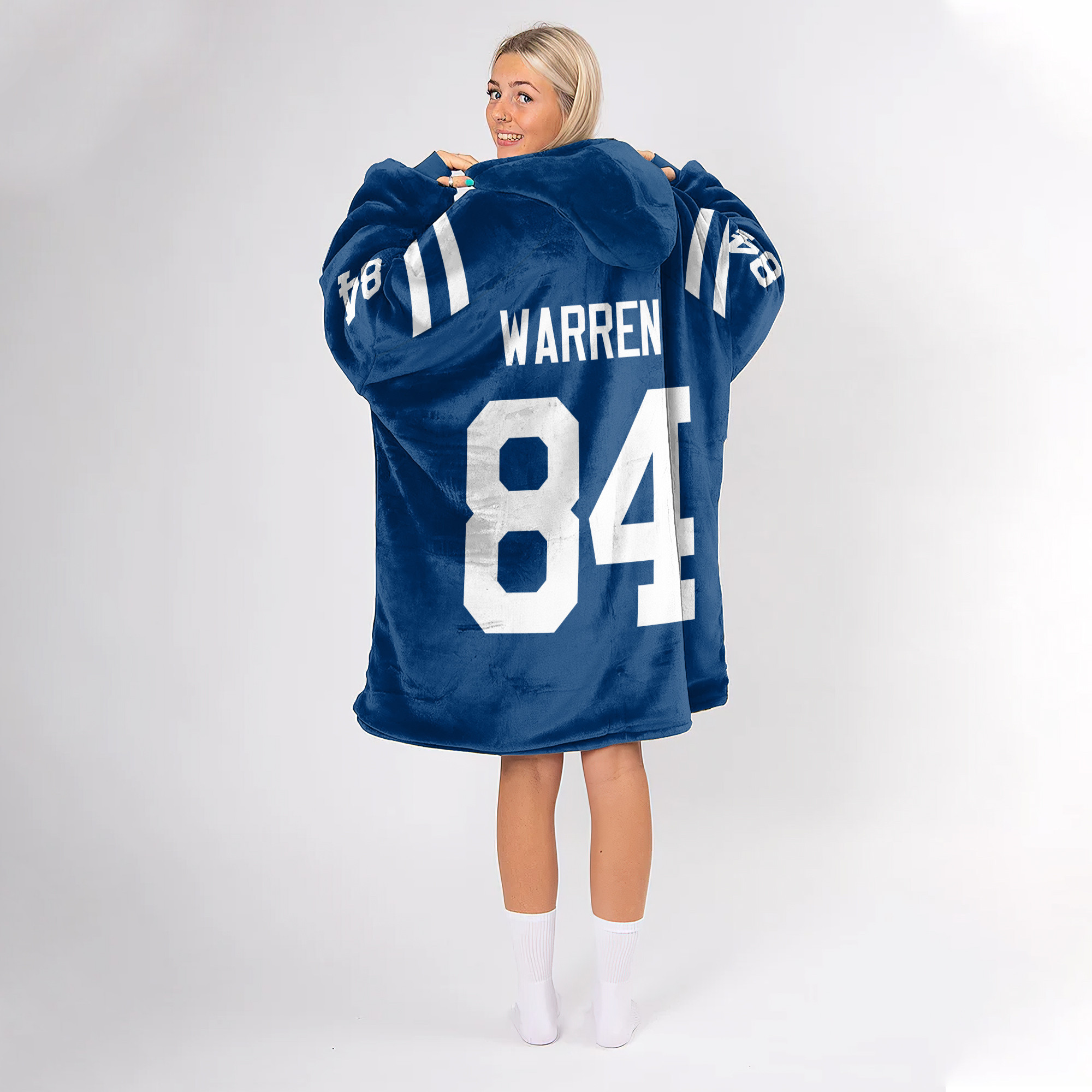 Adult 84 Indianapolis Football Unisex Blanket Hoodie