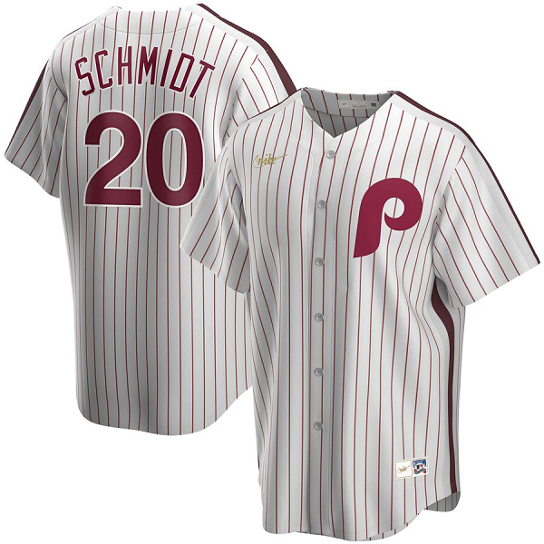 Men's  Philadelphia Phillies #20 Mike Schmidt Home Cooperstown Collection Player White MLB Jersey