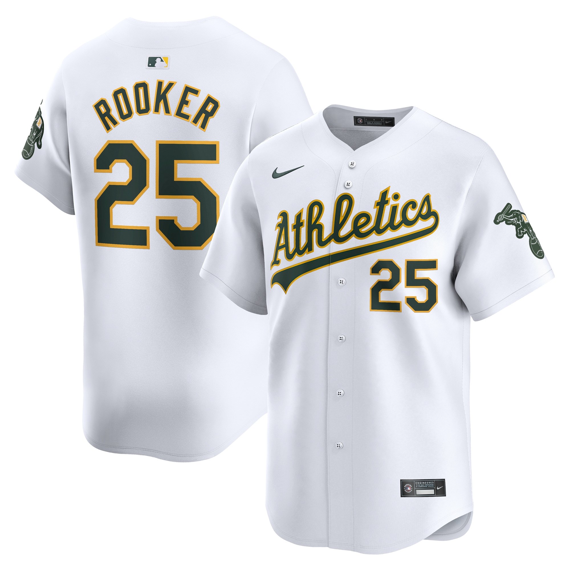 Men's Oakland Athletics Brent Rooker  White Home Limited Player Jersey