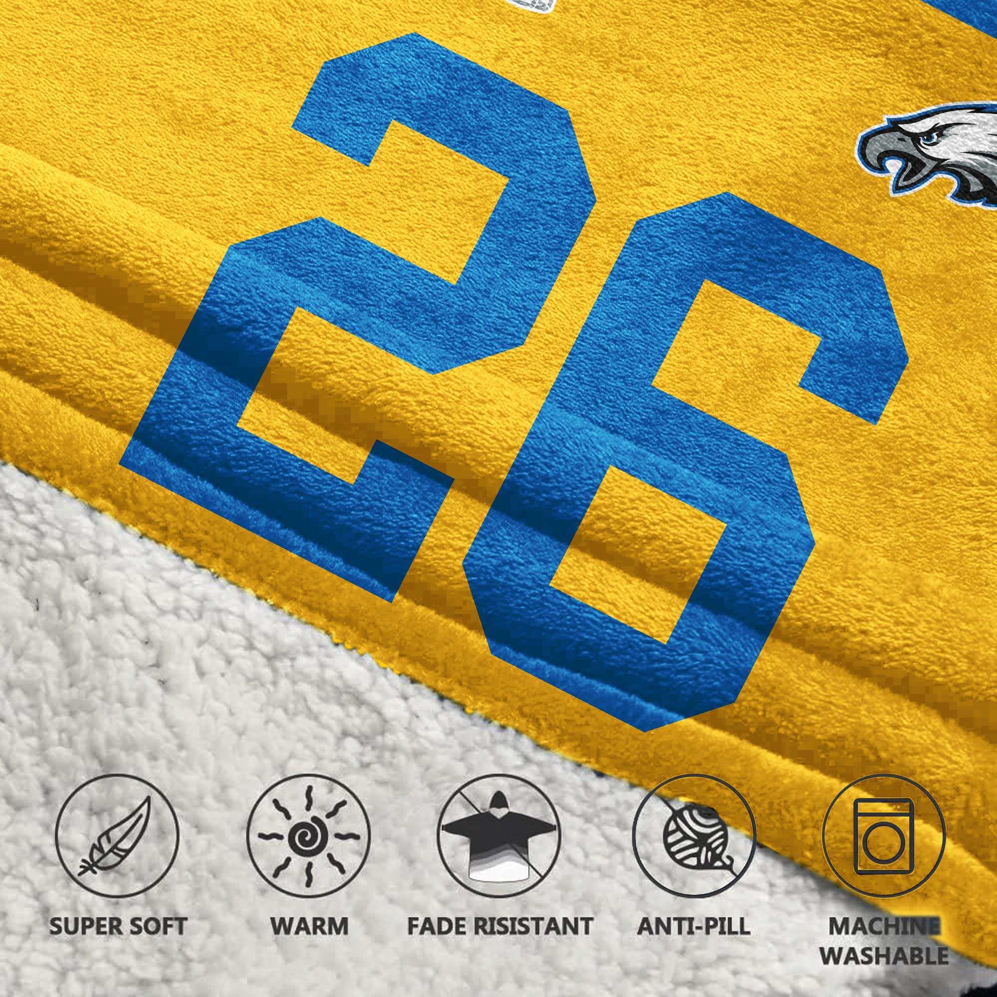Kid 26 Philadelphia Football Unisex Blanket Hoodie