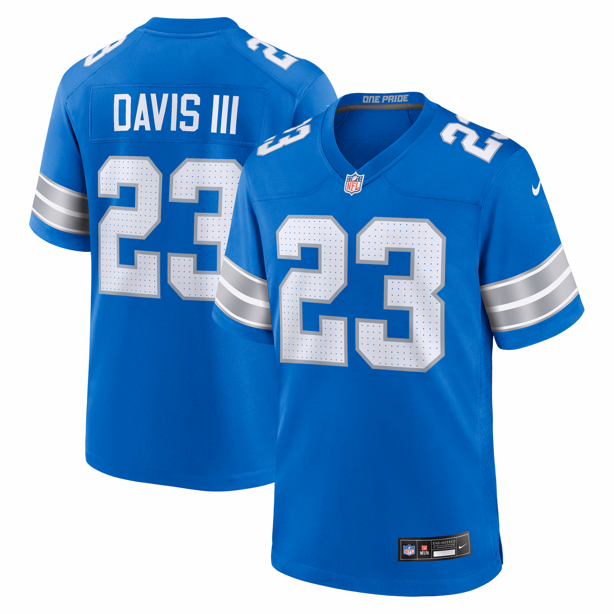 Carlton Davis III Detroit Lions Game Jersey -  Blue