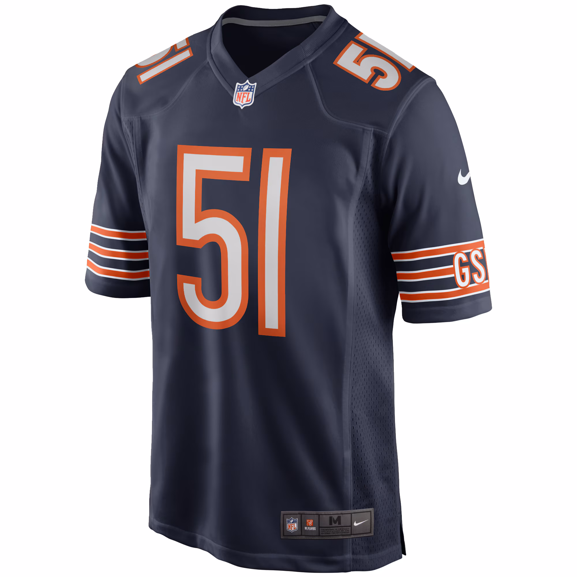 Dick Butkus Chicago Bears Game Retired Player Jersey - Navy