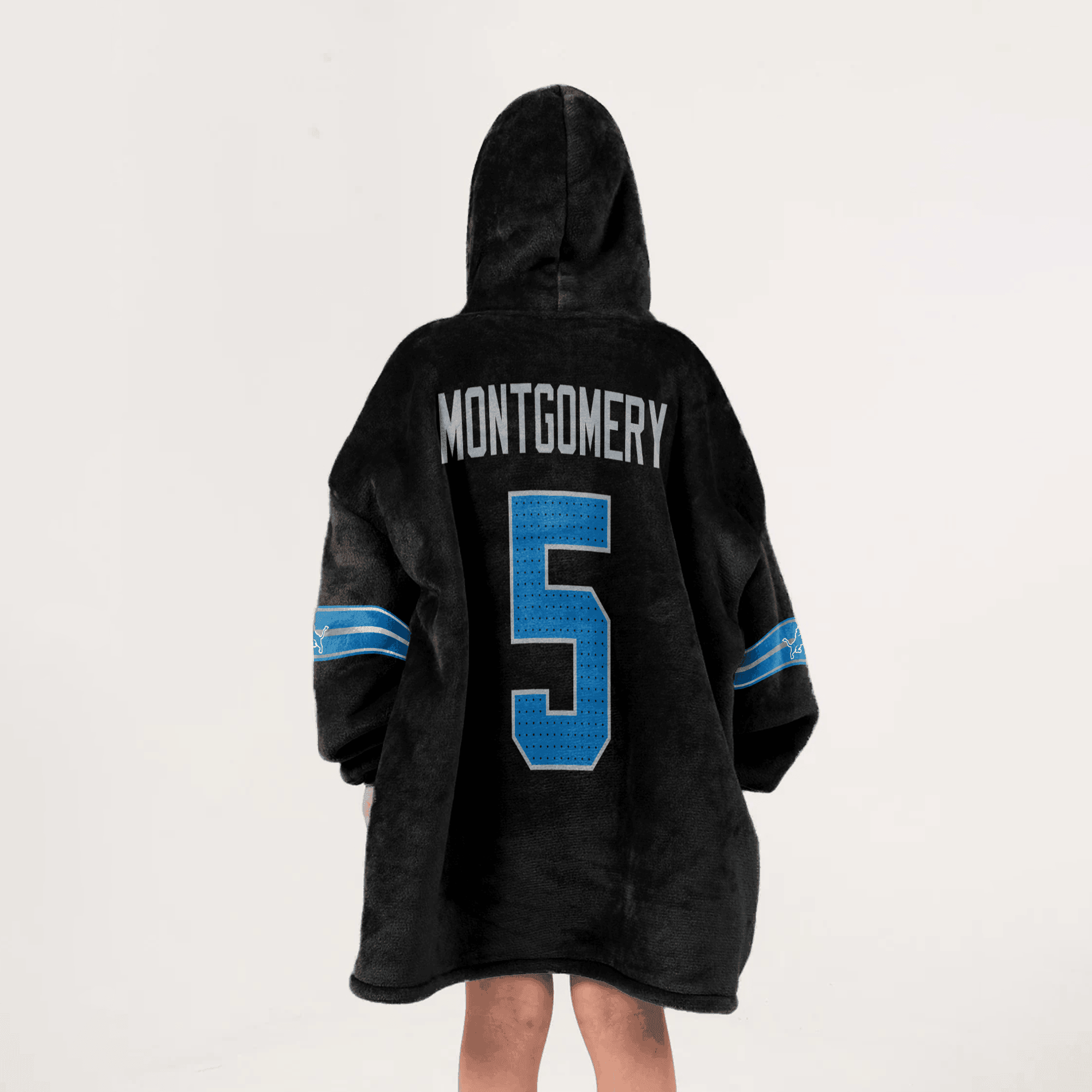 Kid 5 Detroit Football Unisex Blanket Hoodie