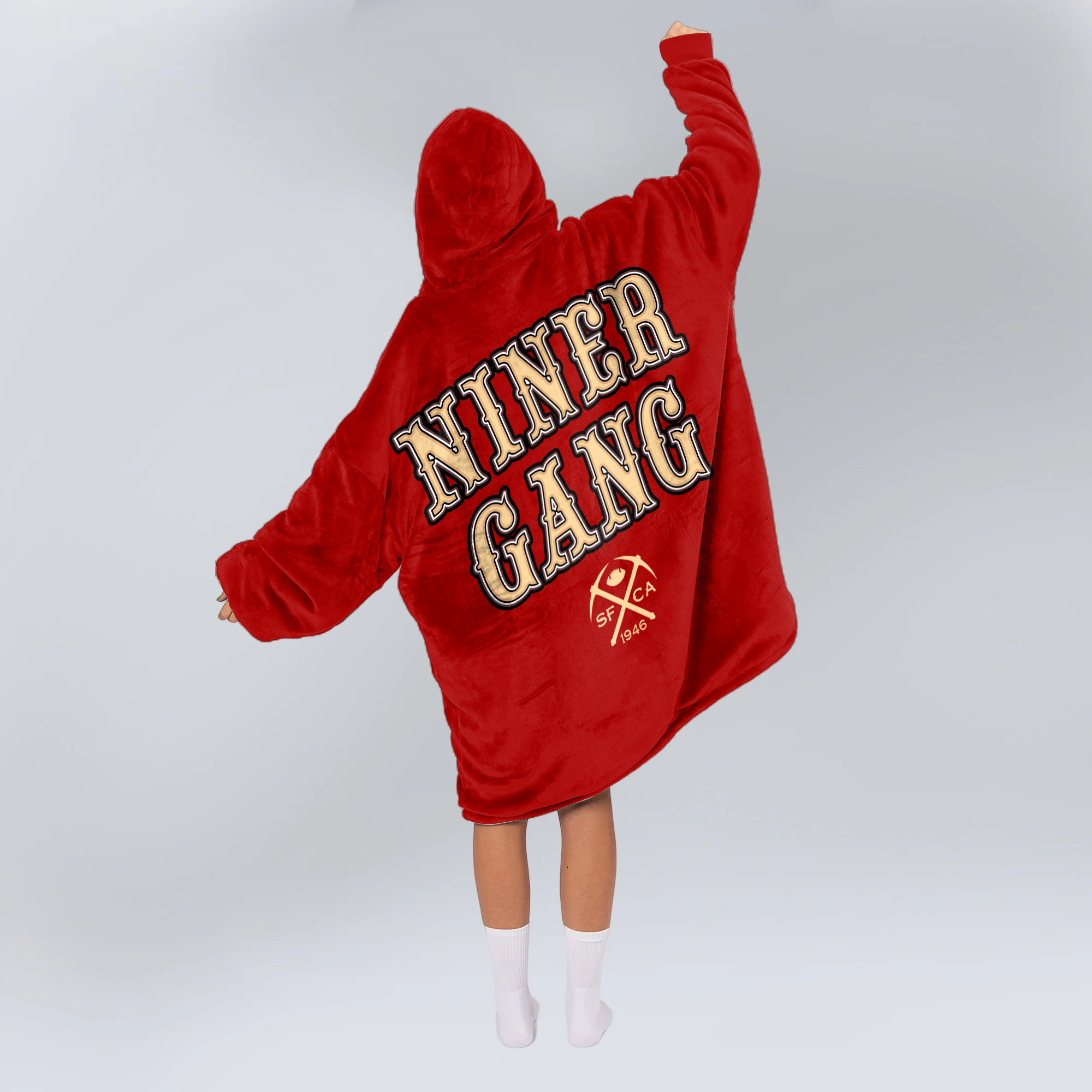 Adult San Francisco 49ers Football Unisex Blanket Hoodie