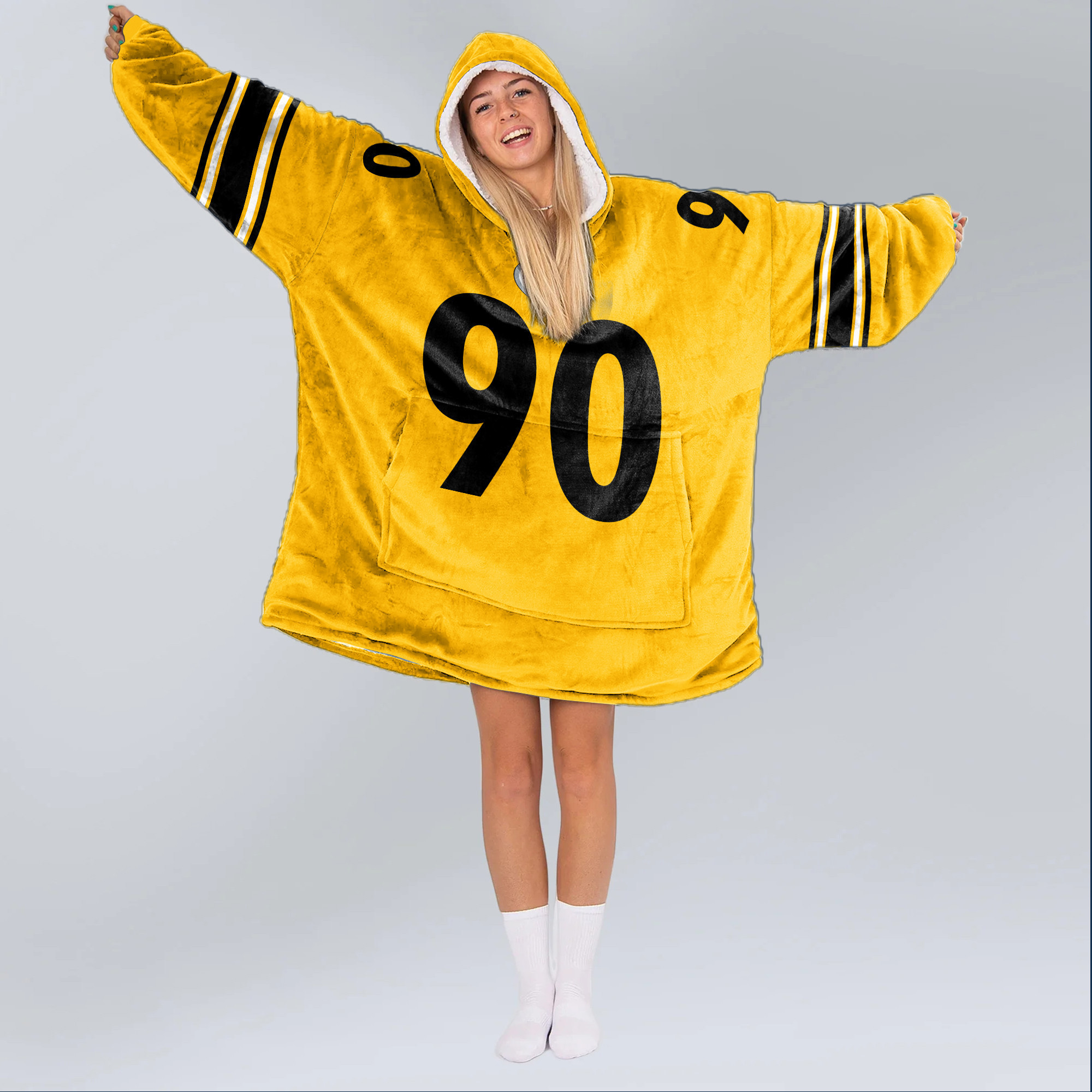 Adult T.J.W 90 Pittsburgh Football Unisex Blanket Hoodie