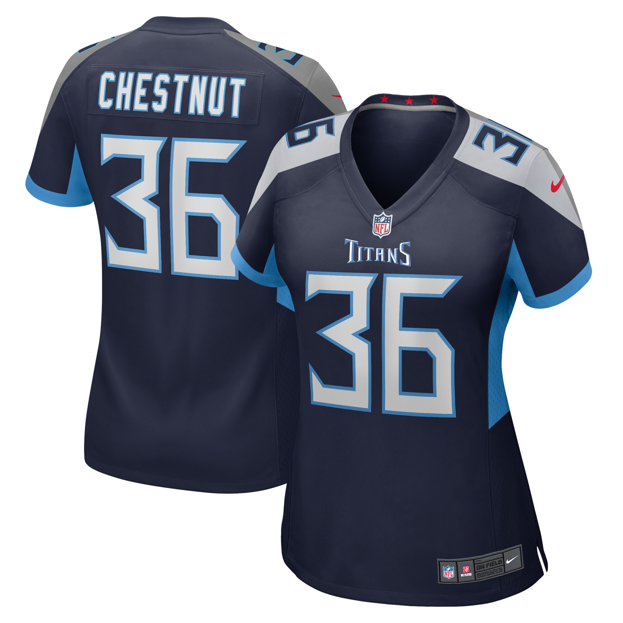 Julius Chestnut Tennessee Titans  Women's Game Player Jersey - Navy