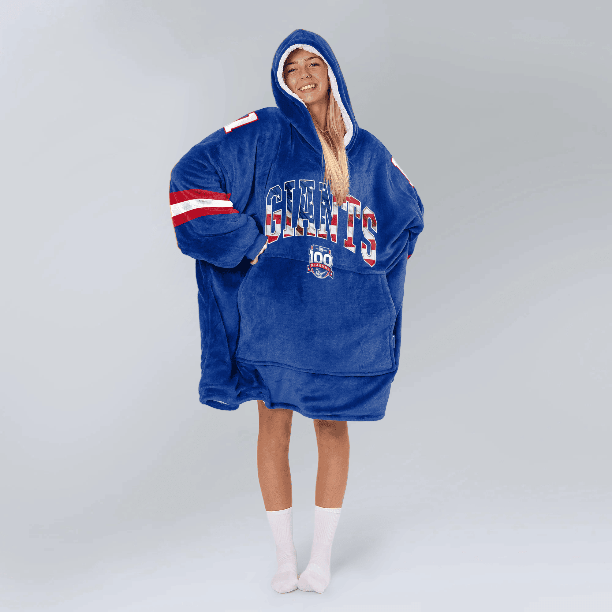 Adult MN 1 New York G Football Unisex Blanket Hoodie