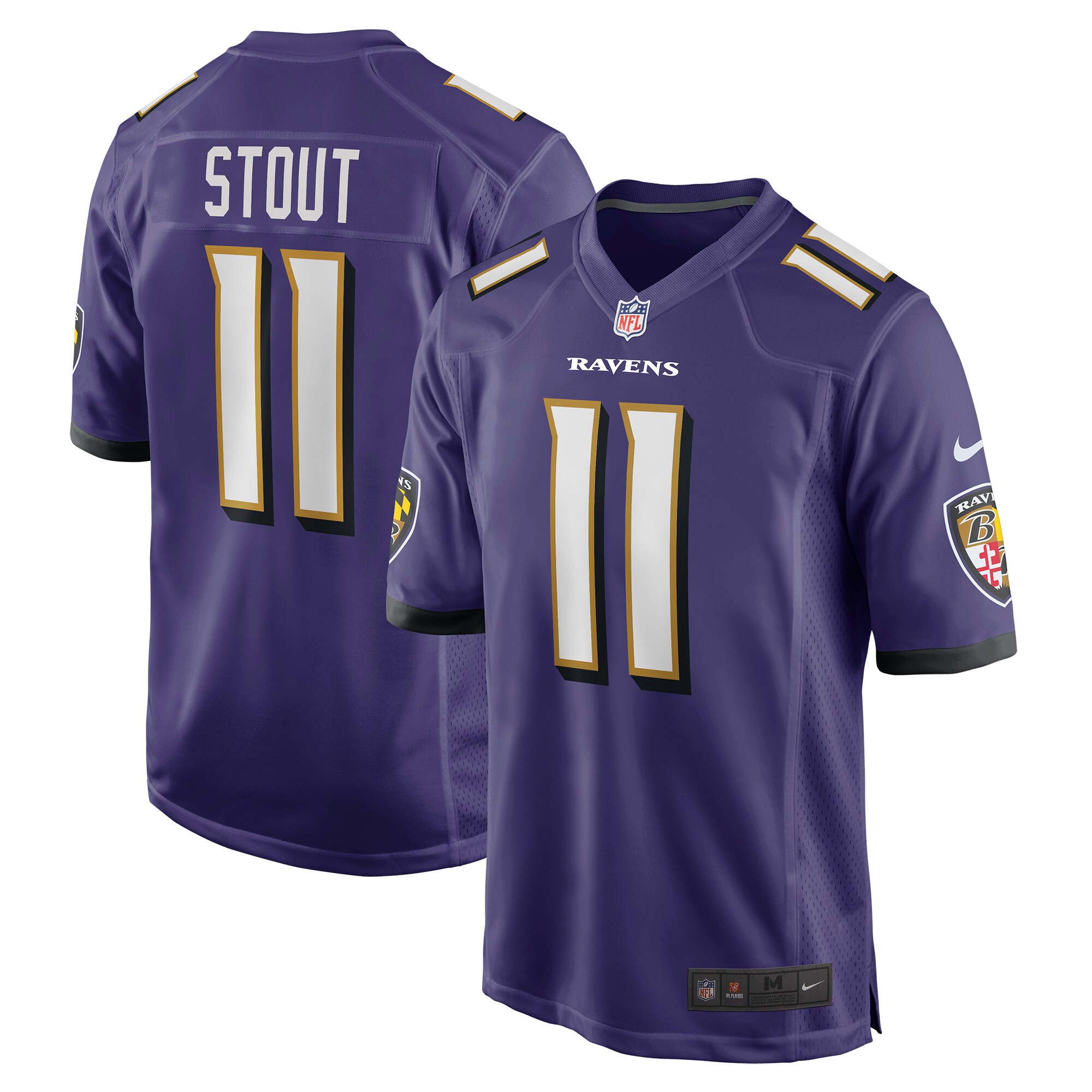 Stout Baltimore Ravens  Player Game Jersey - Purple