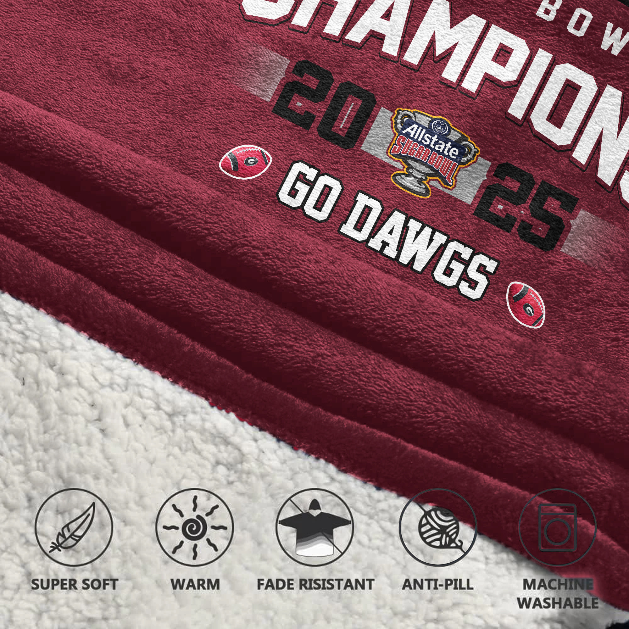 Adult Champions Georgia Football Unisex Blanket Hoodie