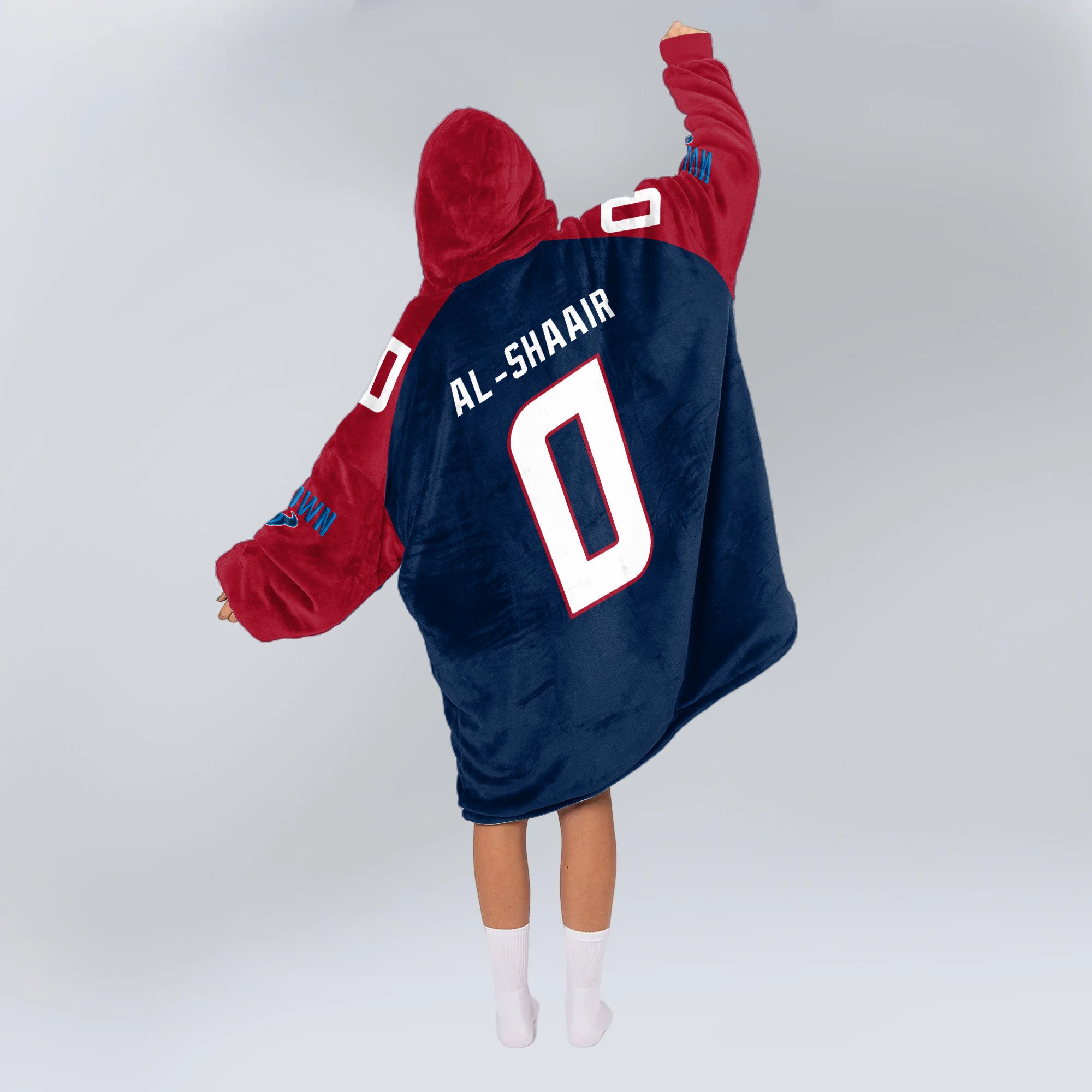 Adult 0 Houston Football Unisex Blanket Hoodie