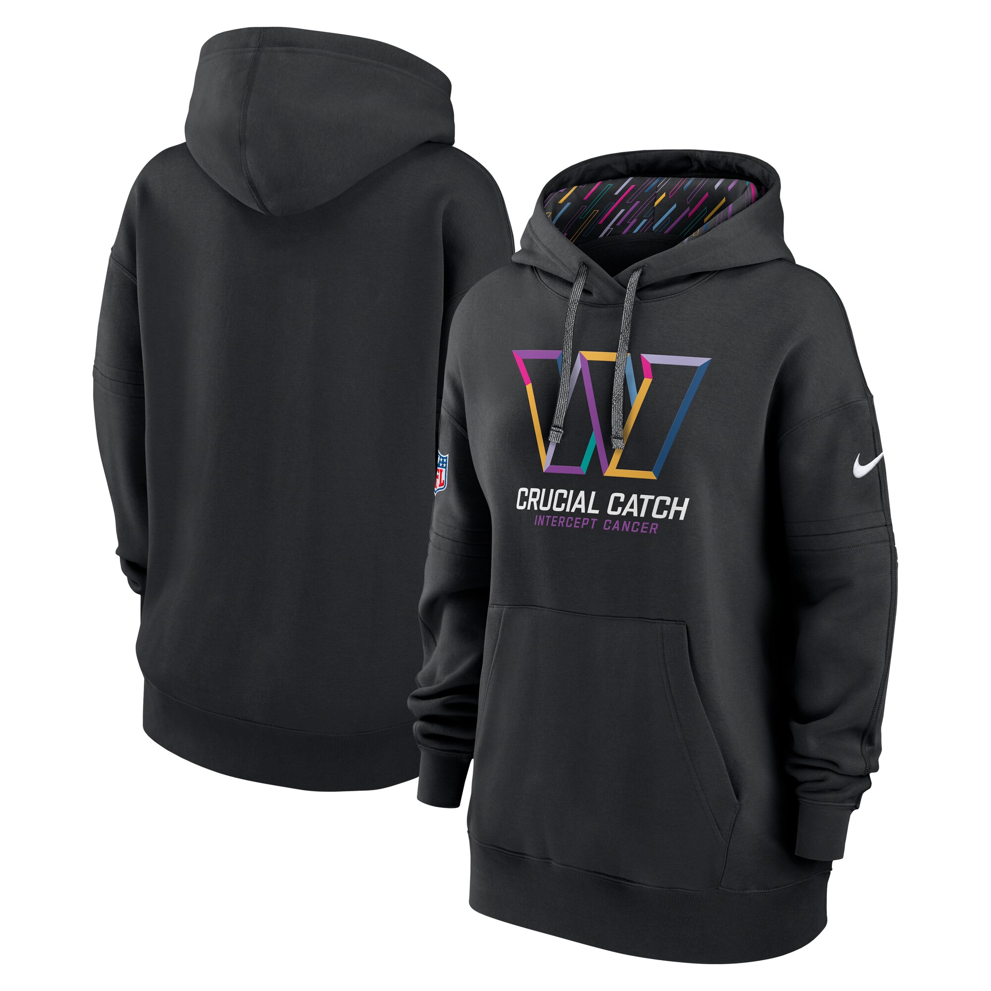 Washington Commanders Women's 2024 NFL Crucial Catch Club Pullover Hoodie - Black