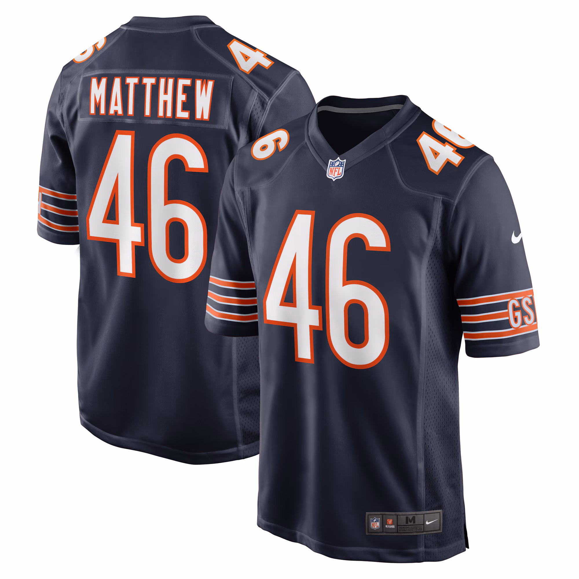 Christian Matthew Chicago Bears  Game Jersey -  Navy