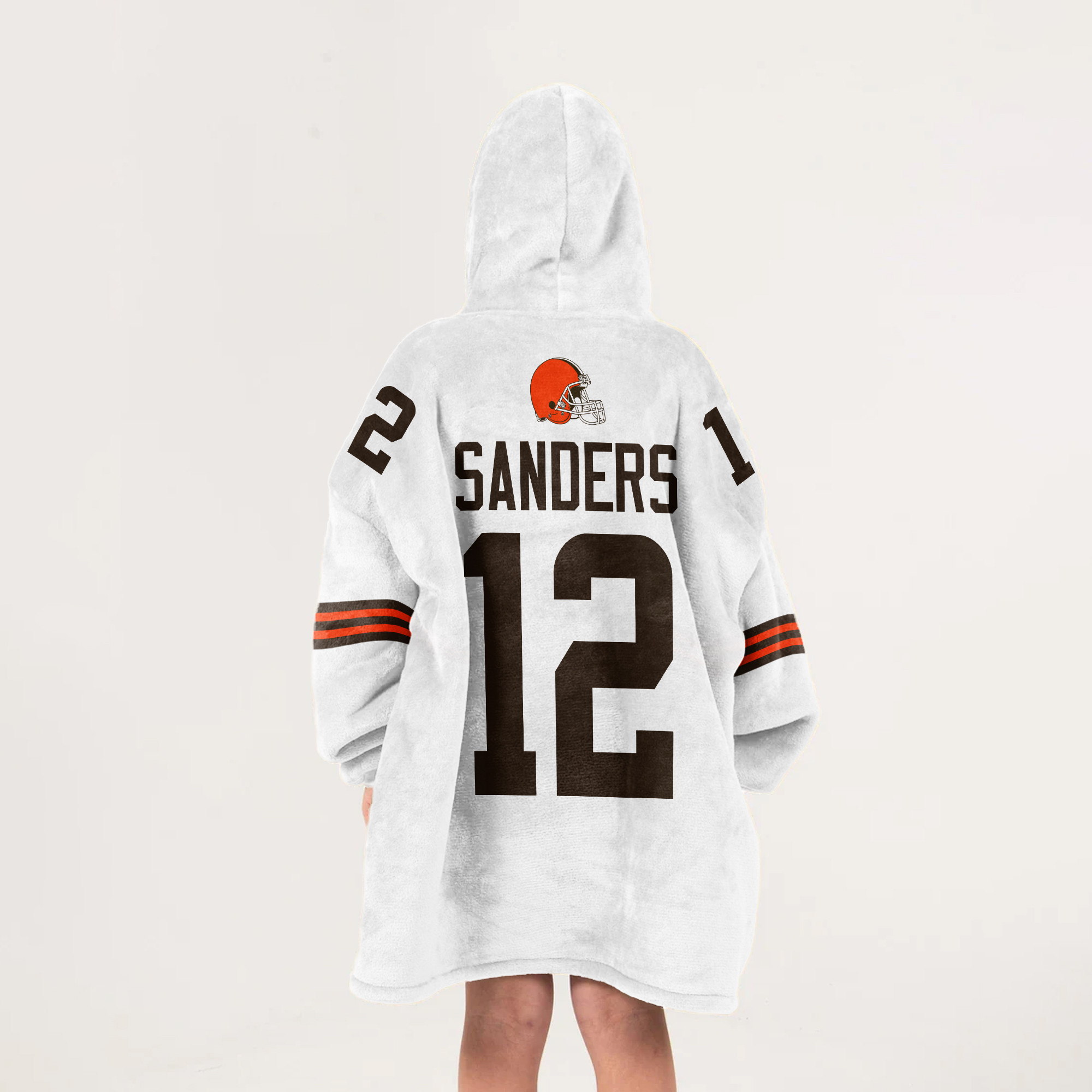 Kid S.S 12 Cleveland Football White Unisex Blanket Hoodie