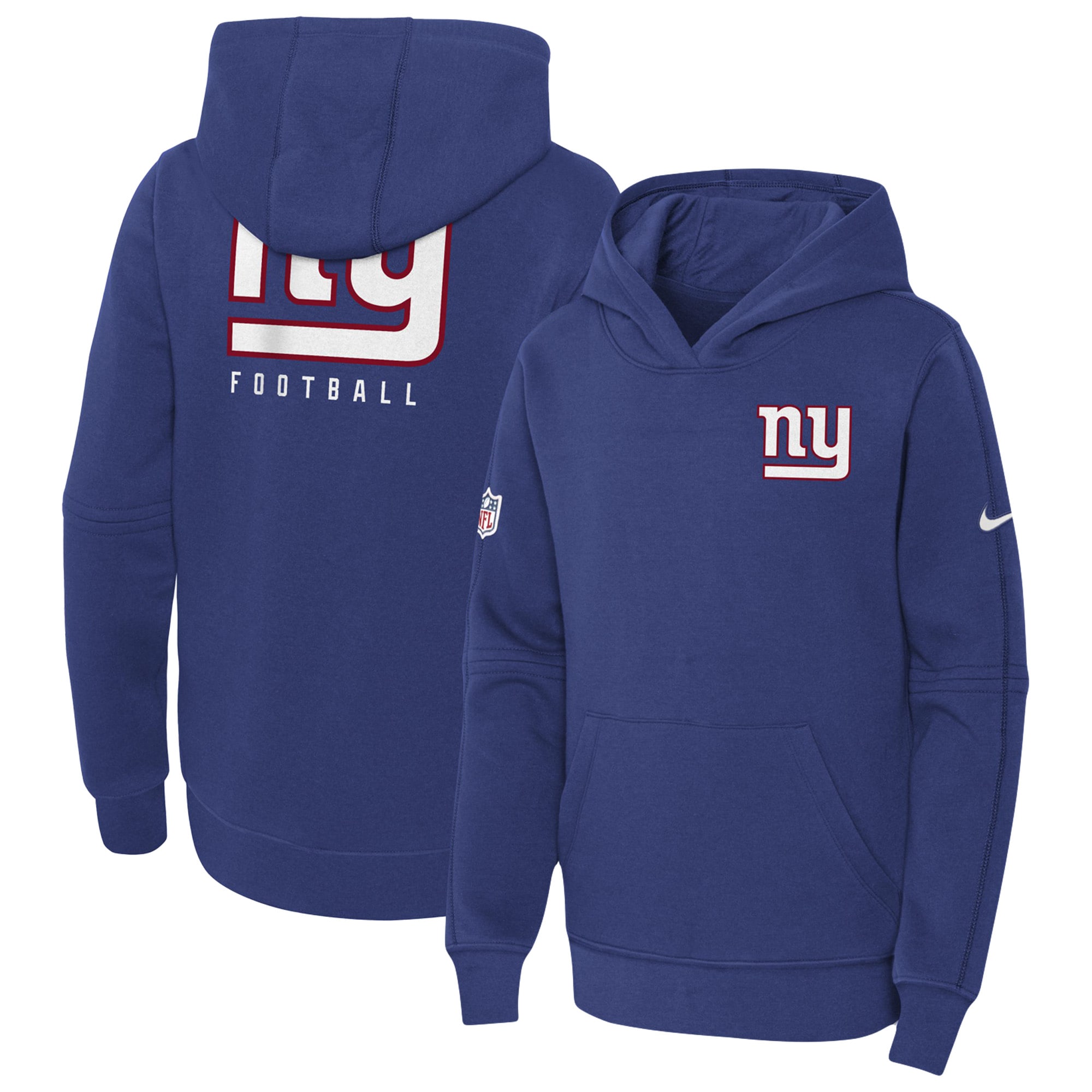New York Giants  Youth 2023 Sideline Club Fleece Pullover Hoodie - Royal
