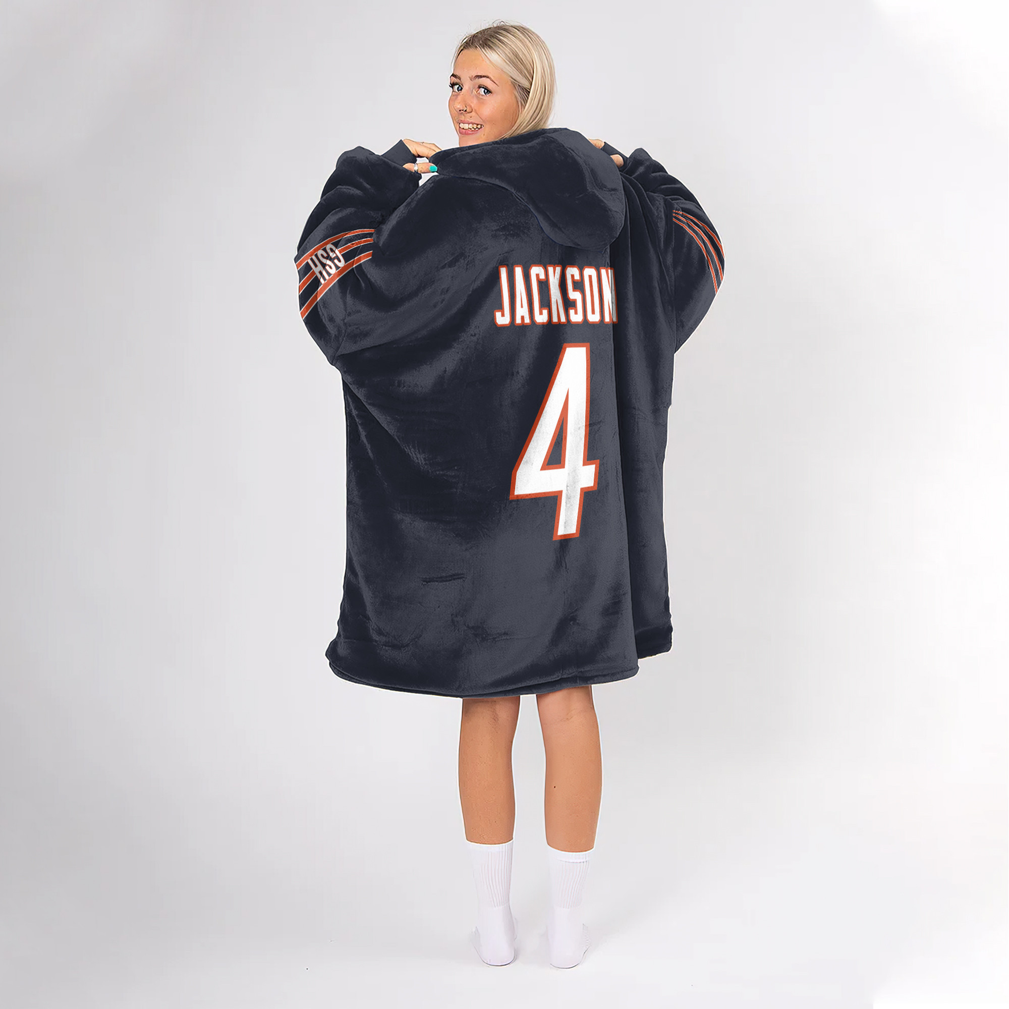 Adult 4 Chicago Football Unisex Blanket Hoodie