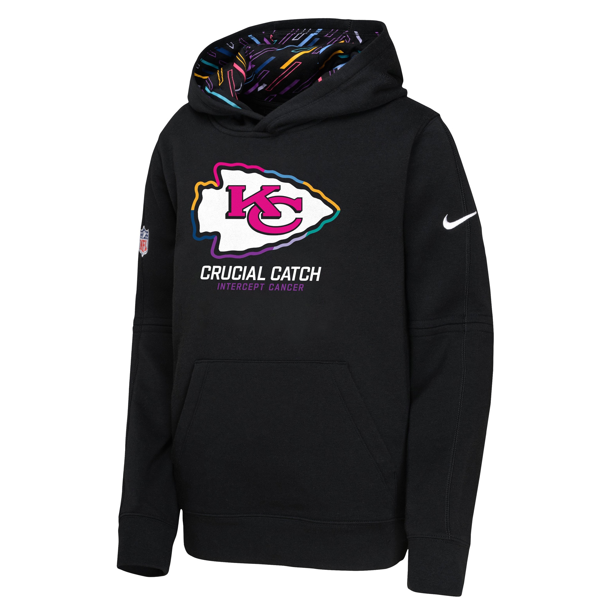 Kansas City Chiefs Youth 2024 NFL Crucial Catch Pullover Hoodie - Black